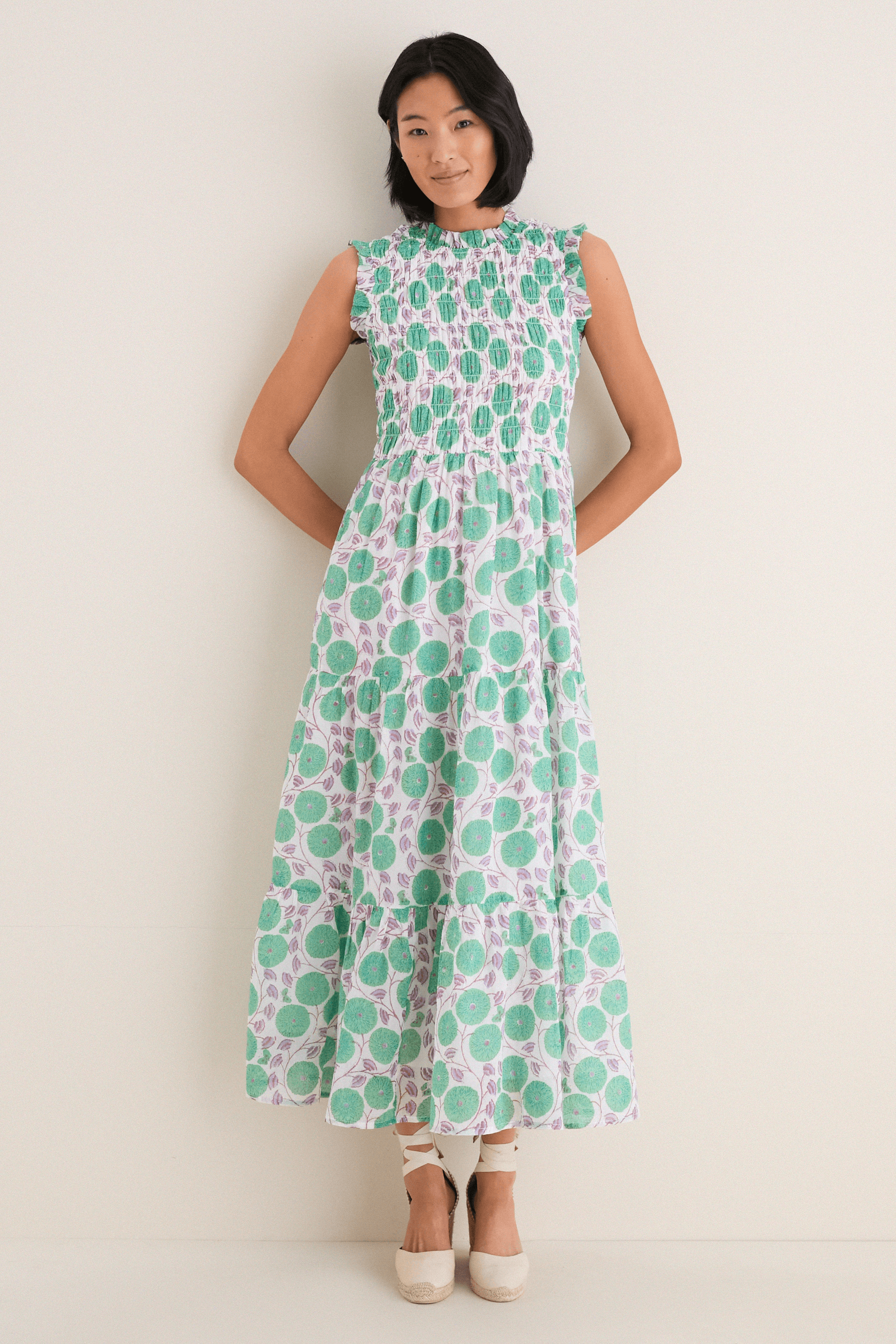 Sleeveless Smocked Maxi Dress - Image 1