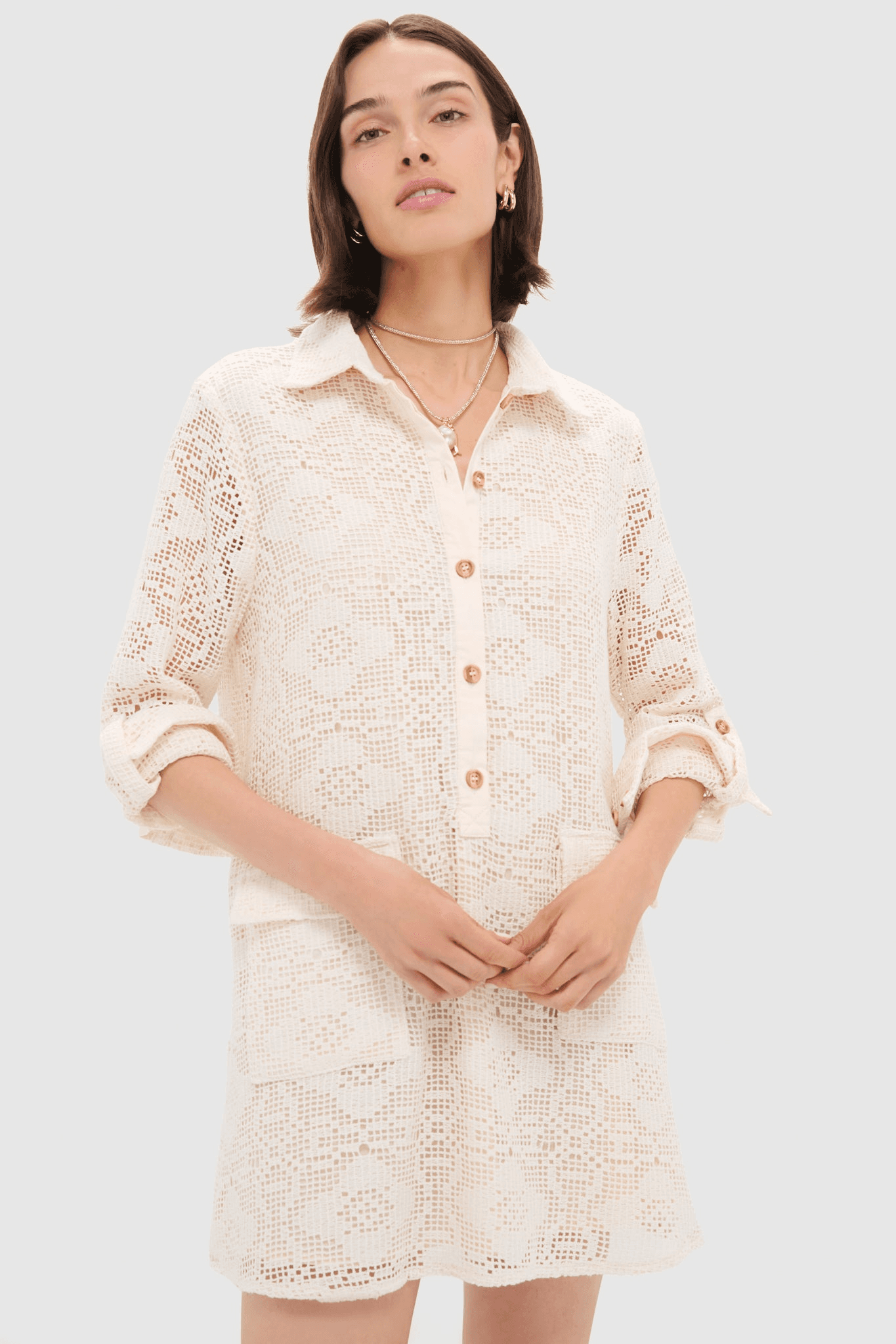 The Cream Lace Raya Dress - Image 1