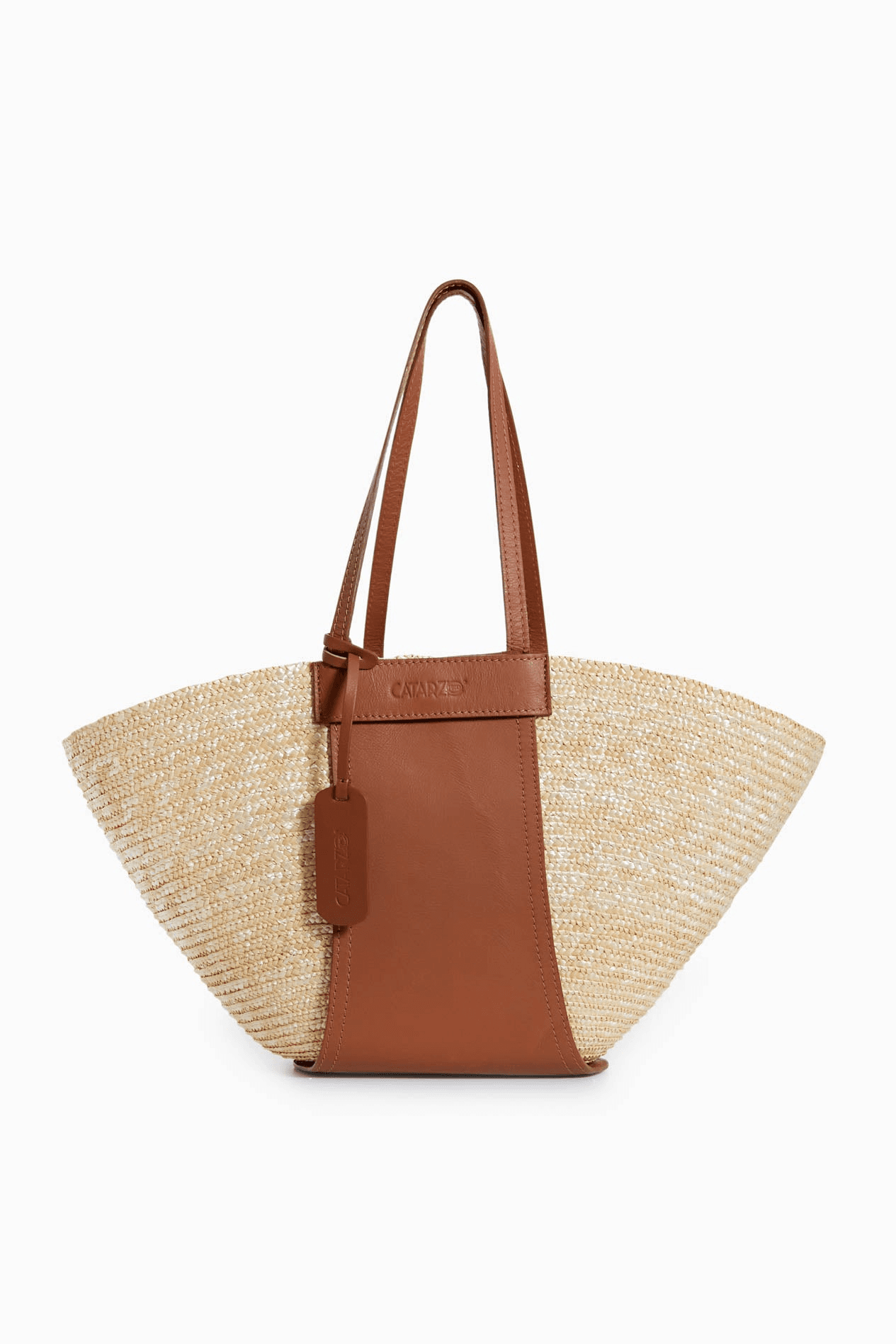 Tan Cristina Straw Tote - Image 1