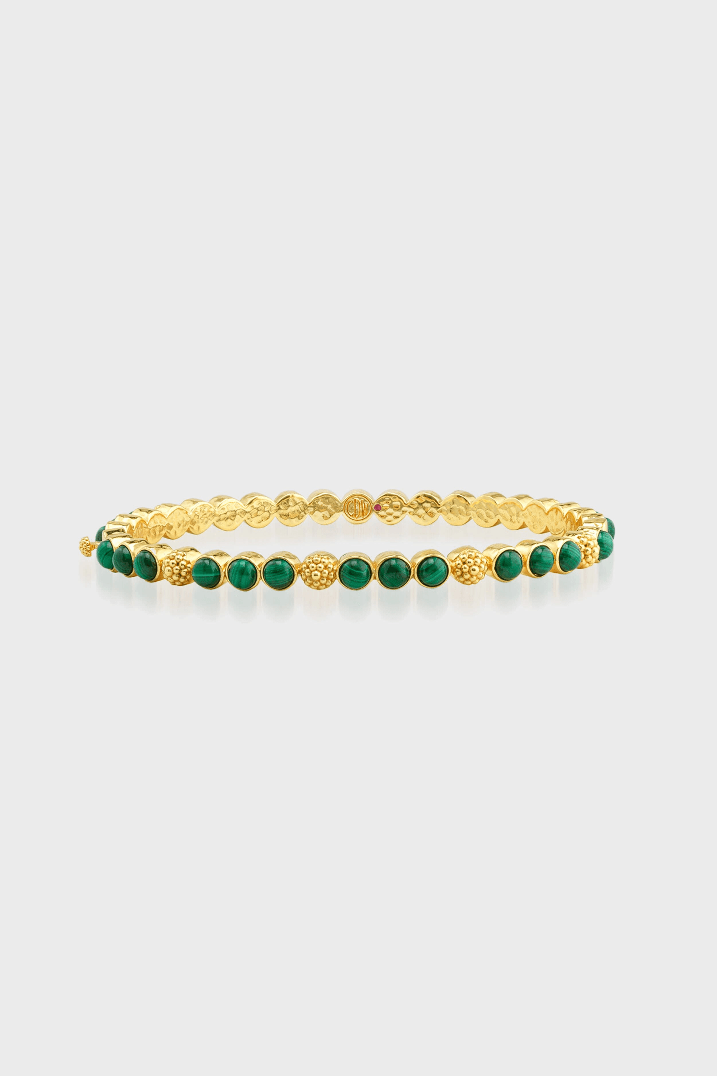Berry Gem Petite Hinged Bangle - Malachite - Image 1