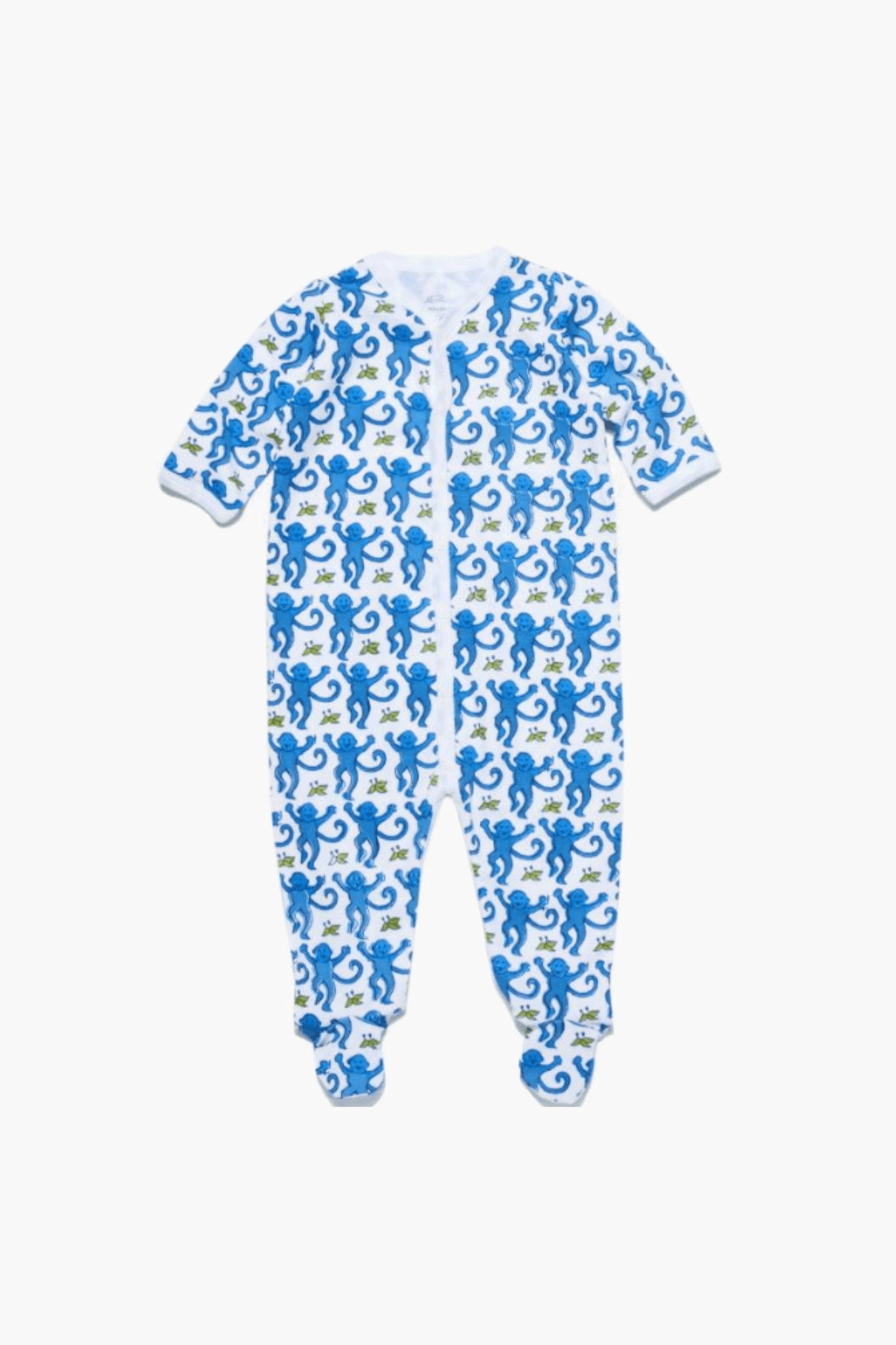 Infant Blue Monkey Footie Pajamas - Image 1