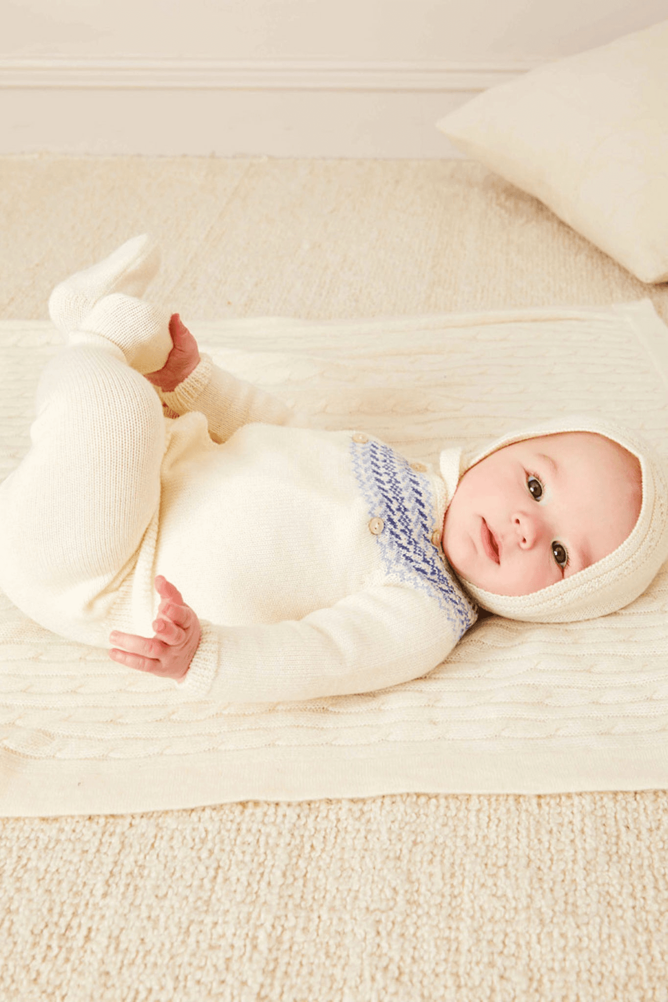 Fair Isle Knitted Set in Cream - Image 1