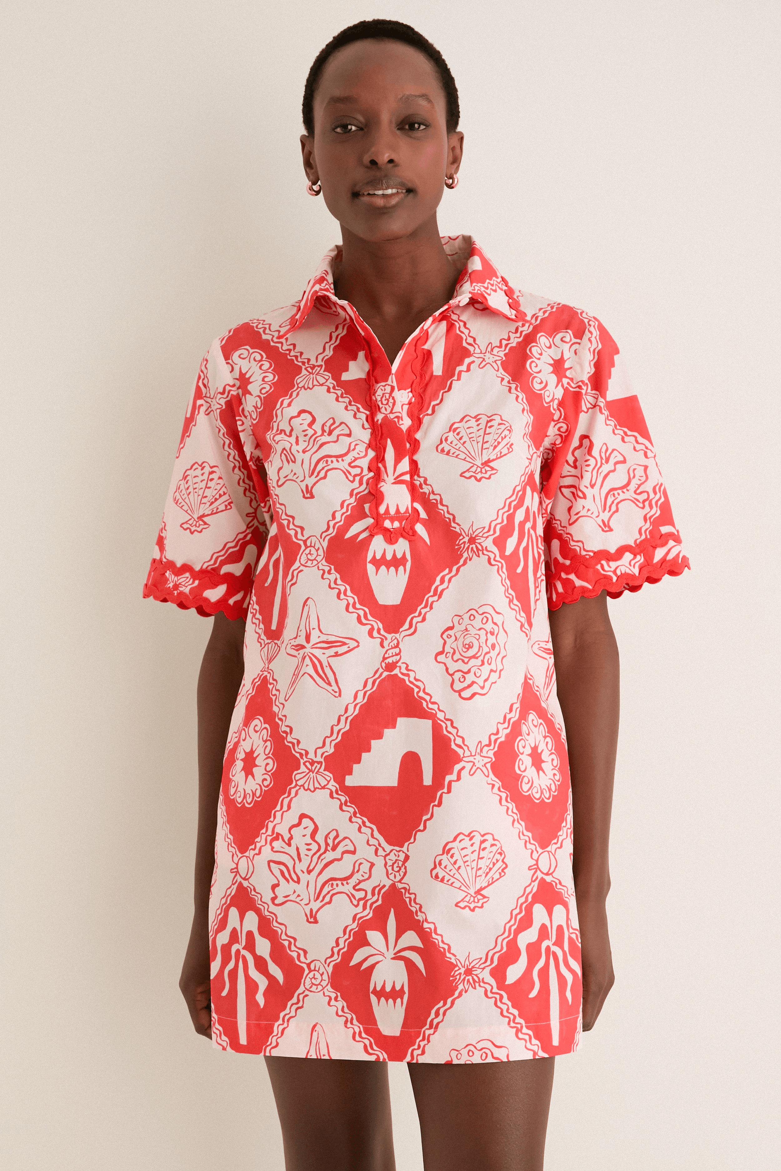 Collared Shirt Mini Dress - Image 1