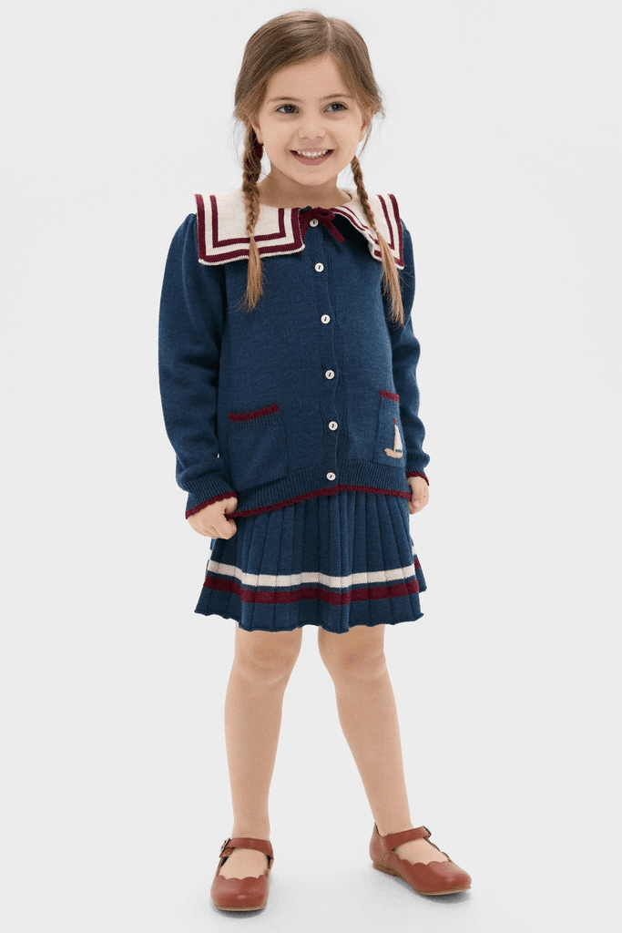 Mariner Collar Cardigan in Navy - Image 1