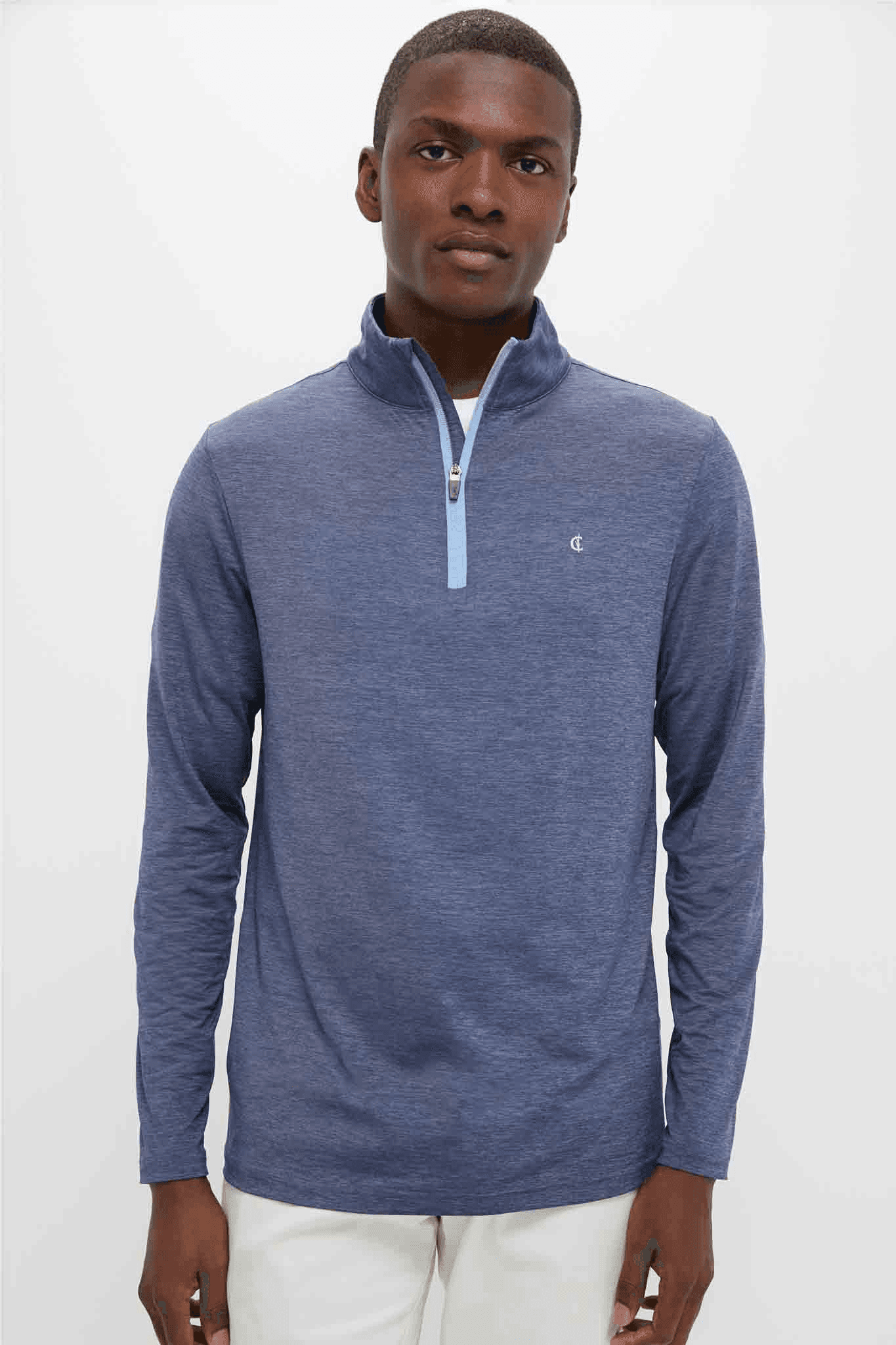 Heathered Navy Featherweight Performance Pullover - Image 1