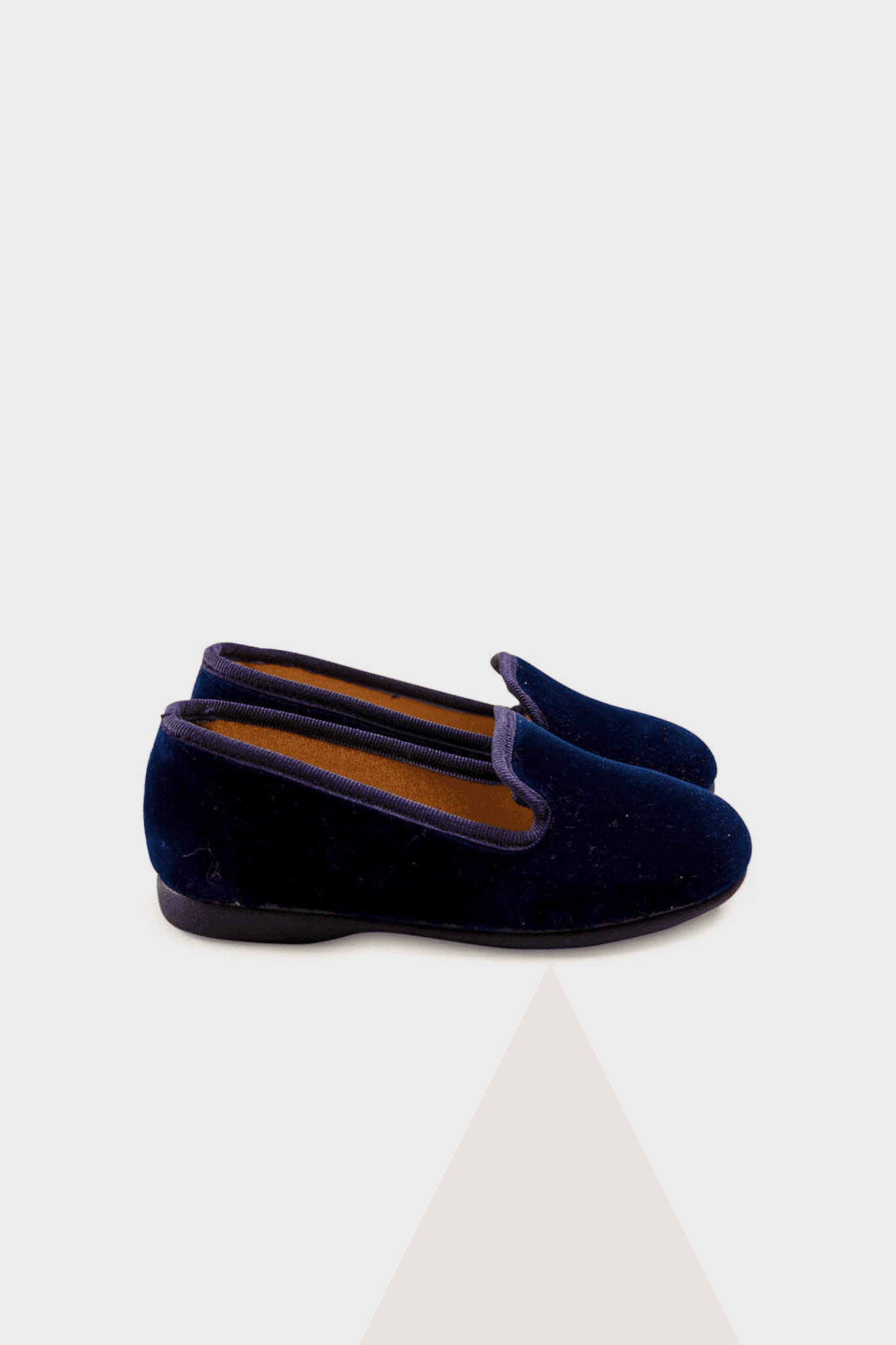 Velvet Slippers In Navy - Image 1