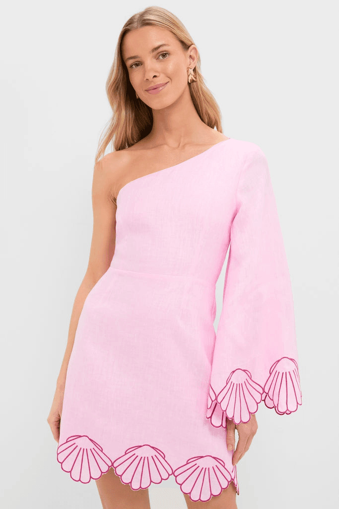 One-Shoulder Seashell Surina Mini Dress - Image 1