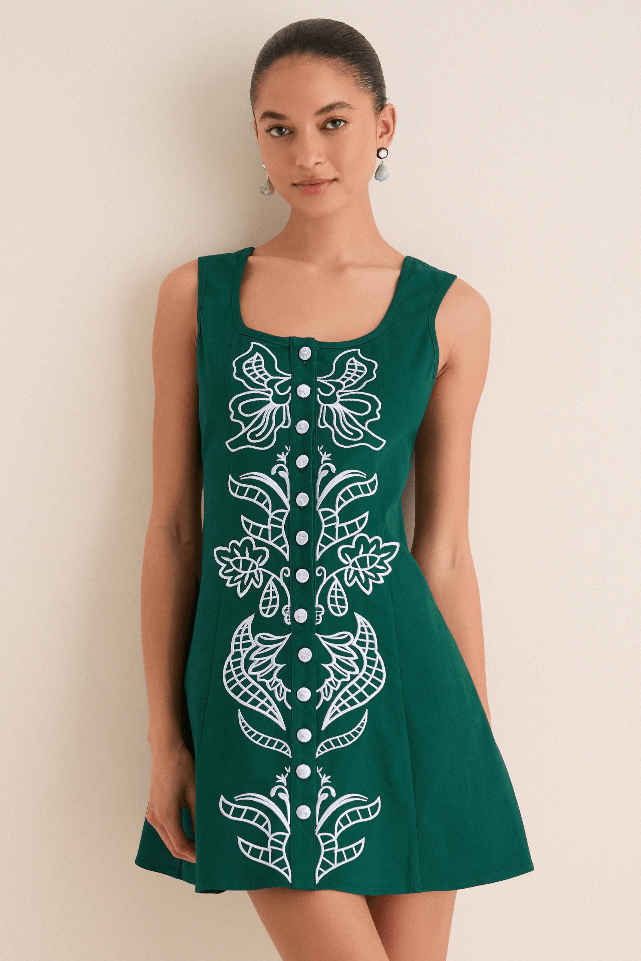 Embroidered Lucy Mini Dress - Image 1