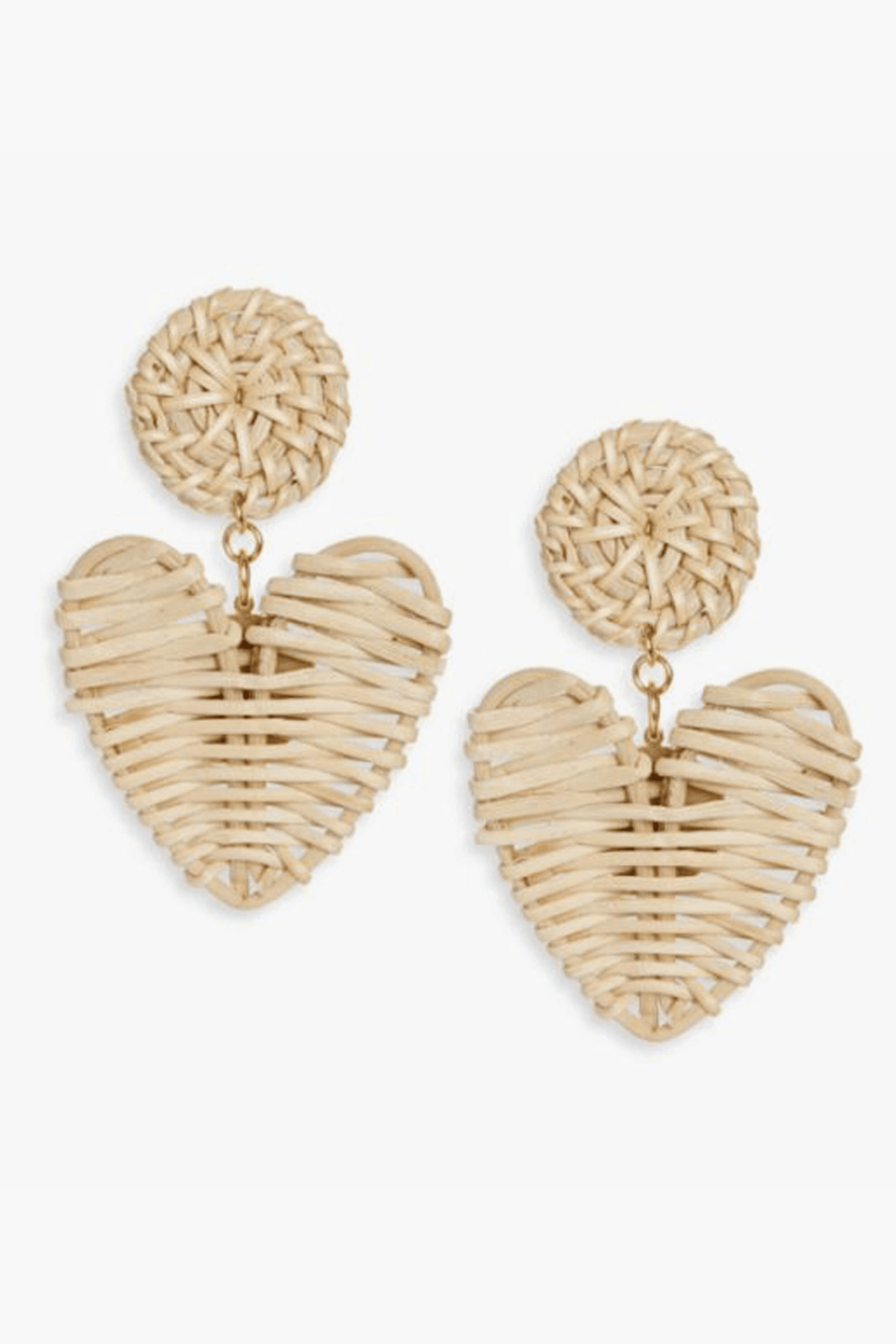 Rattan Hearts Earrings - Image 1