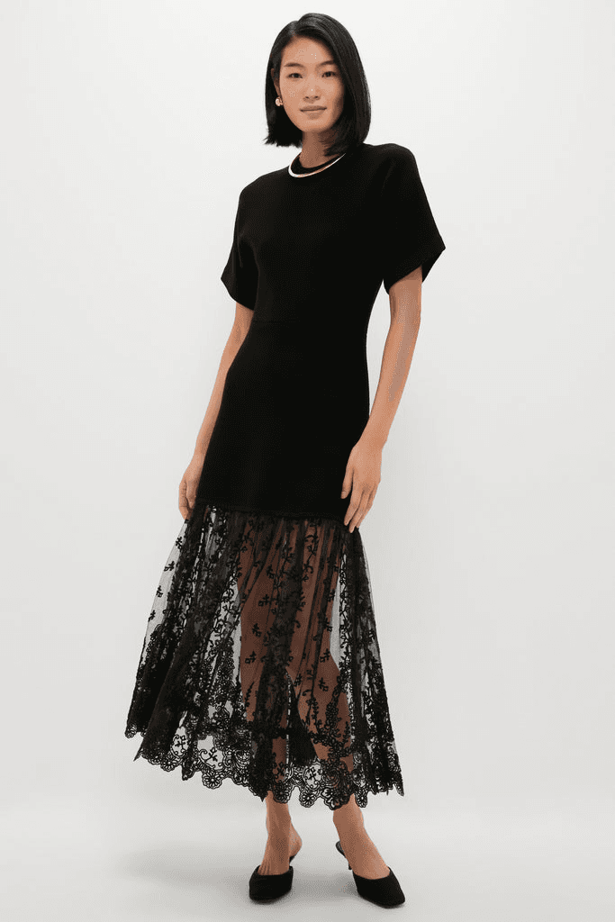 Diane Knit Lace Combo Knit Dress - Image 1