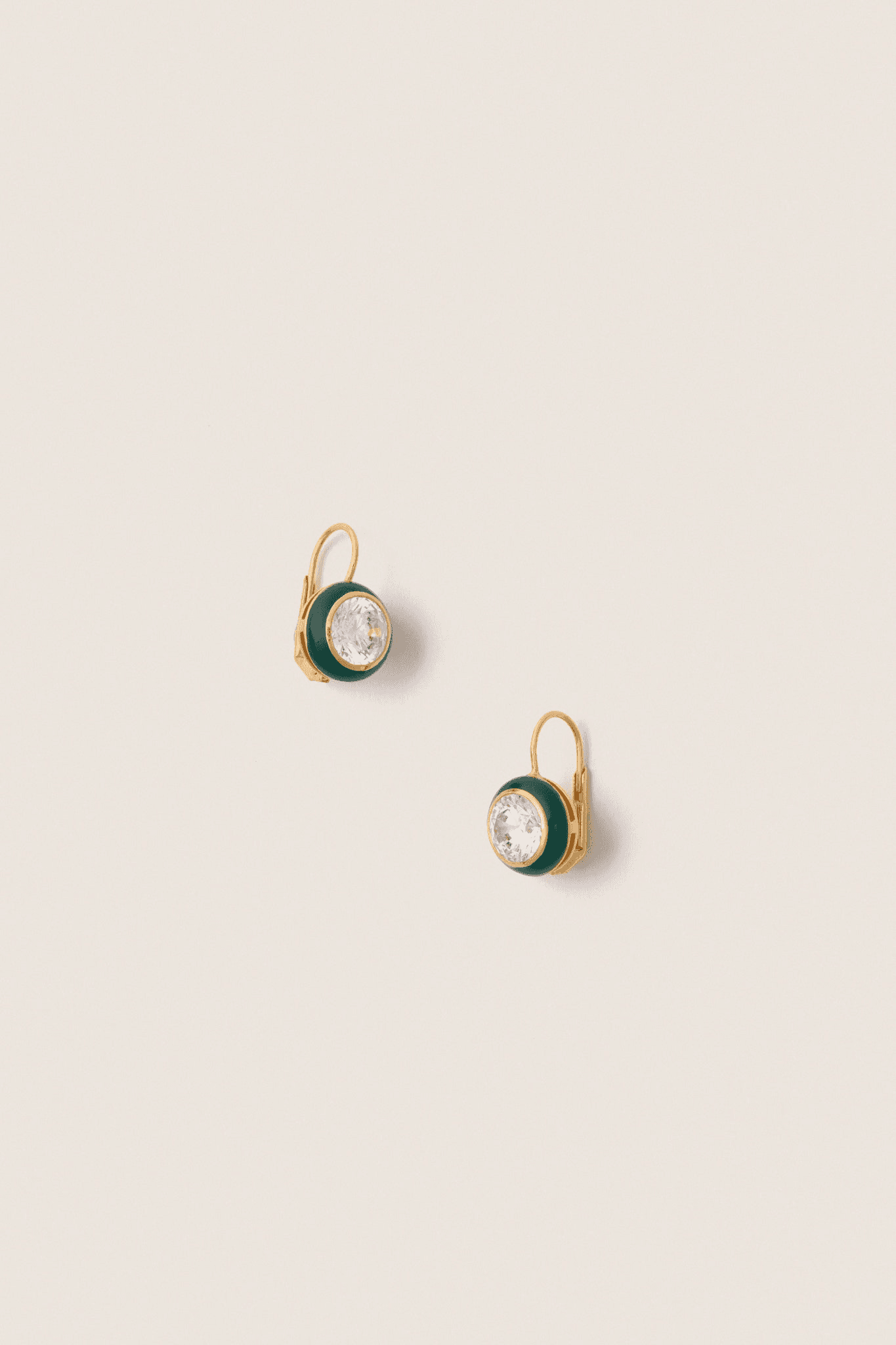 Enamel Bezel Drop Earrings - Image 1