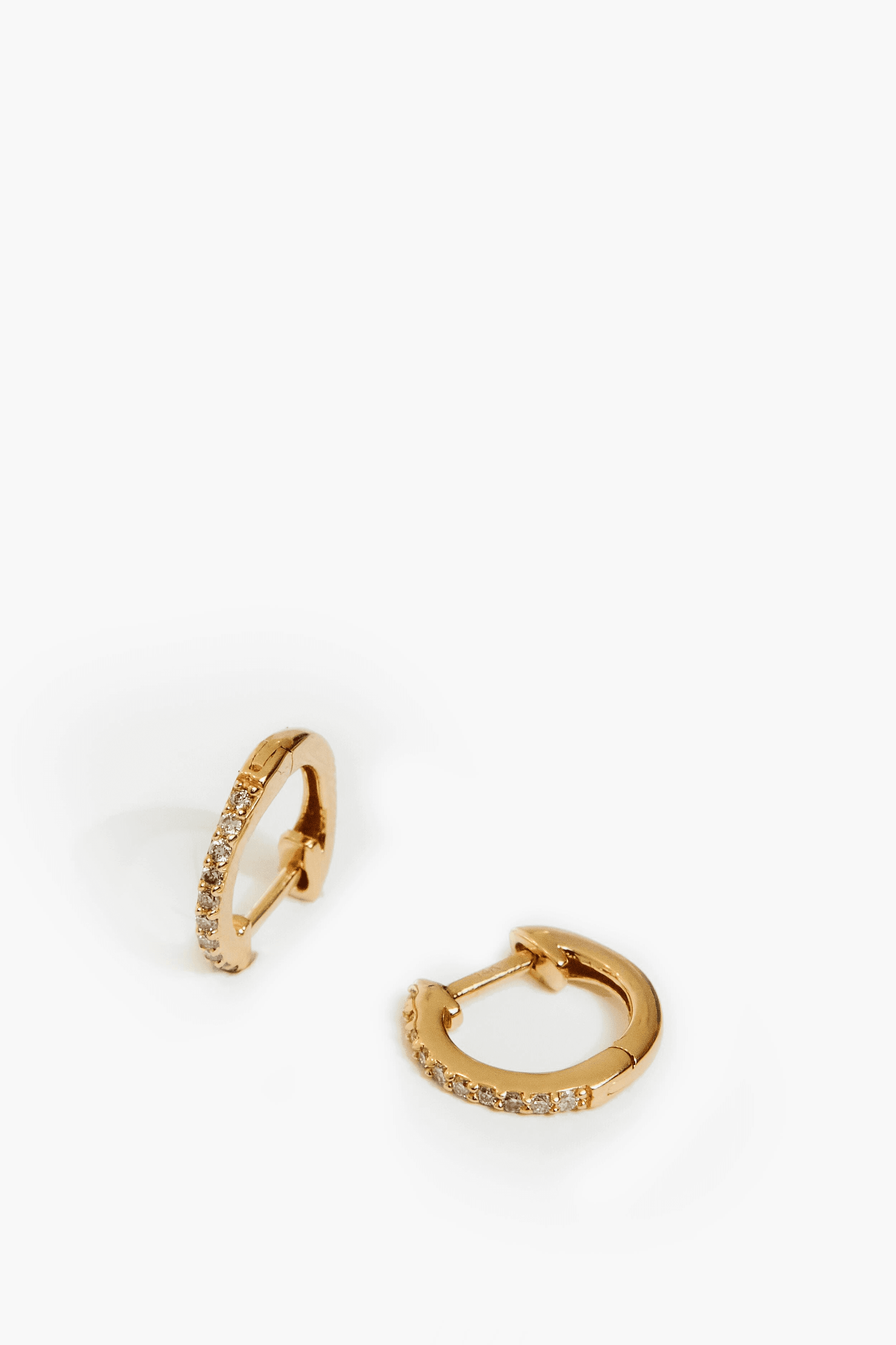 and Pave Diamond Huggies - Image 1