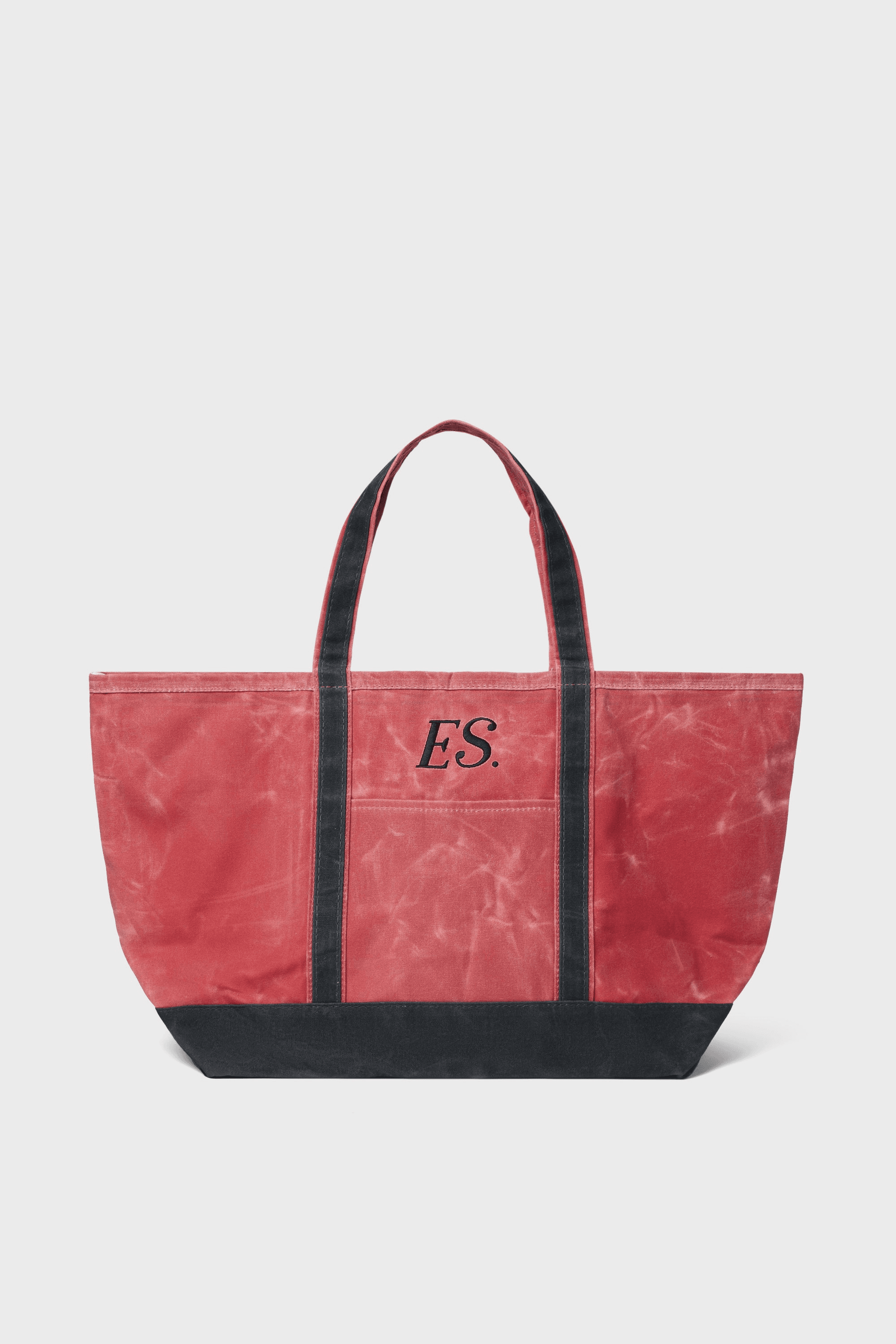 Nautical Red Waxed Large Canvas Tote - Image 1
