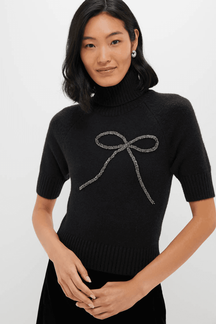 Merrill Bow Short Sleeve Sweater - Image 1