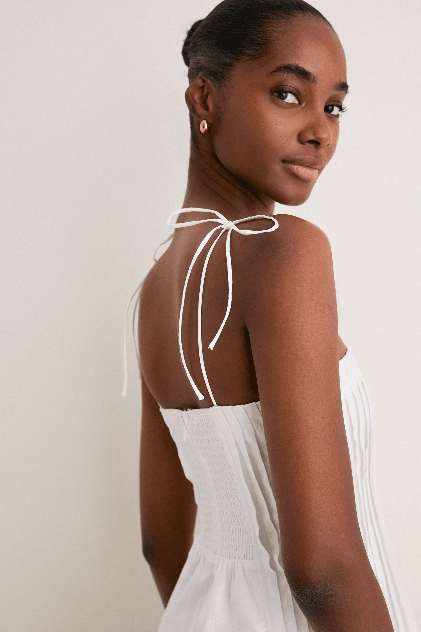 Pleated Front Detail Midi Dress - Image 1