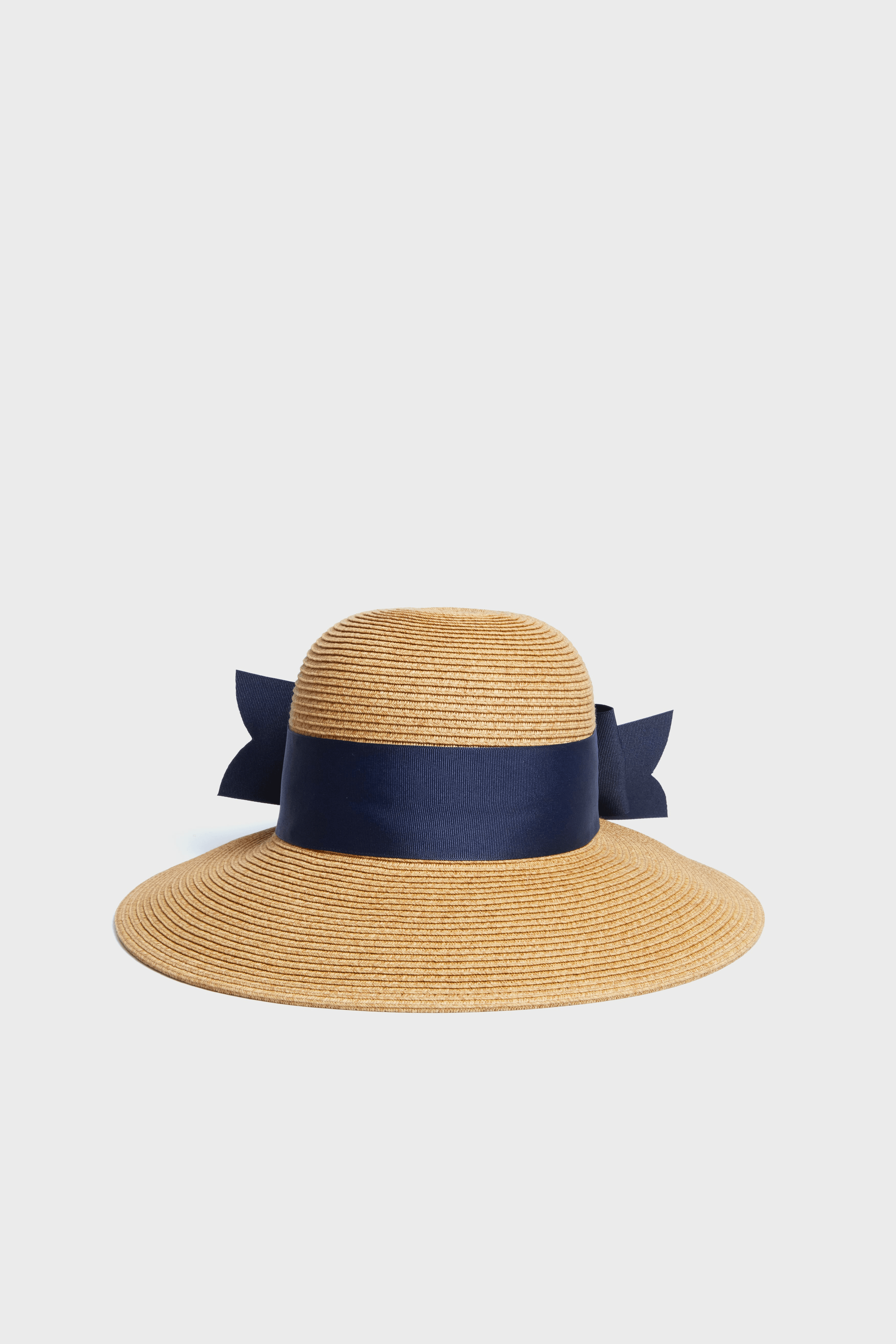 Exclusive Navy Packable Wide Bow Sunhat - Image 1
