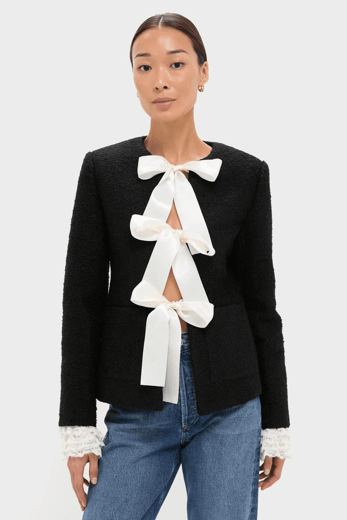 Seraphine Solid Bow Jacket - Image 1