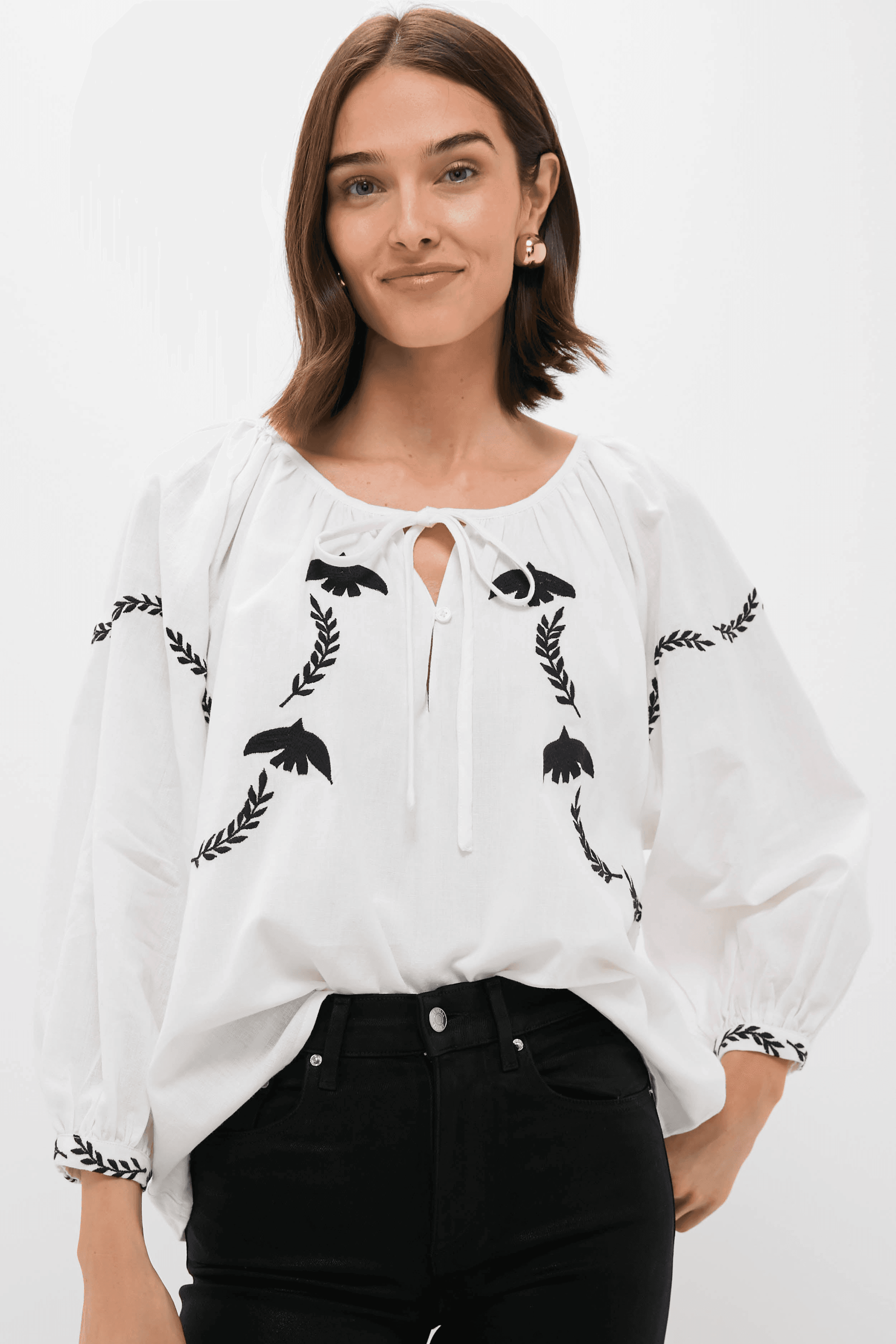 Lucy Dove Embroidery Blouse - Image 1