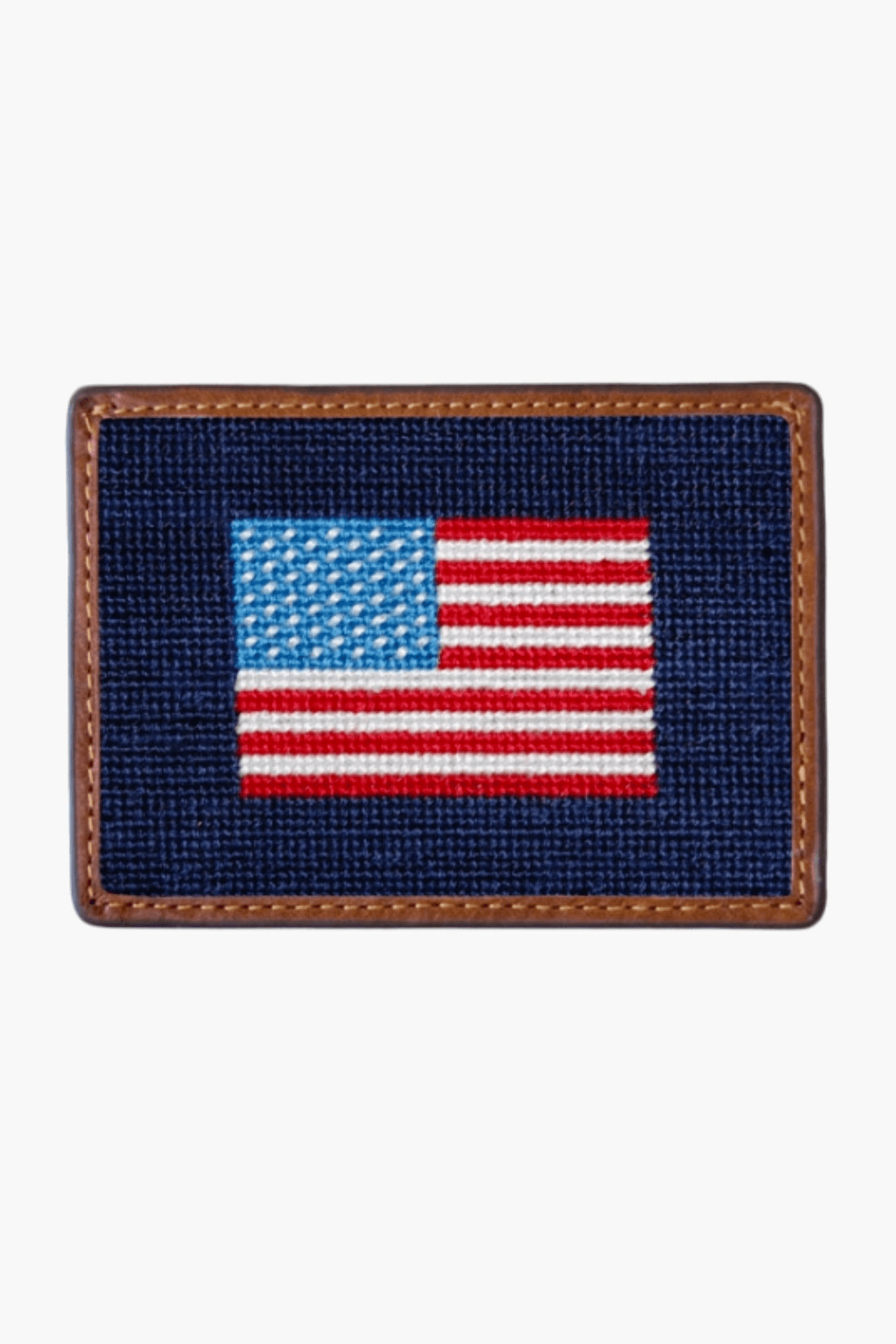 American Flag Needlepoint Credit Card Wallet - Image 1