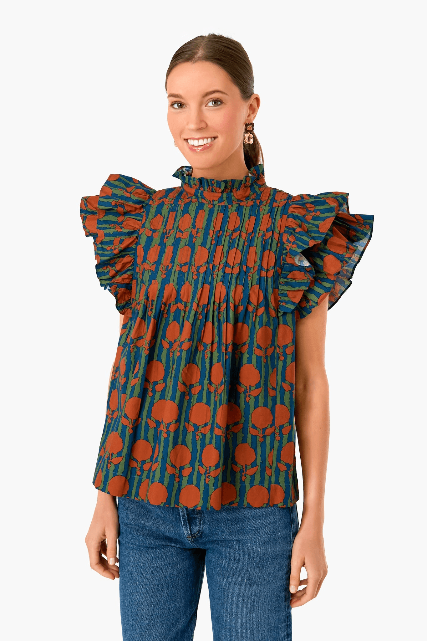 Pintuck Ruffle Top - Image 1