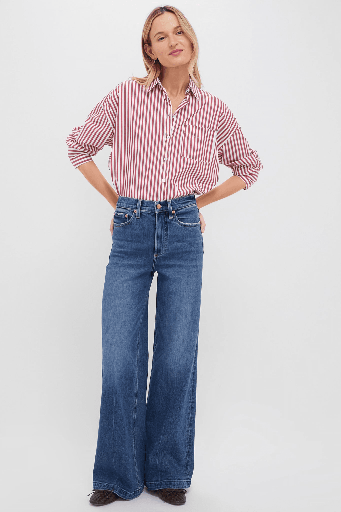 Stripe Adair Boyfriend Shirt - Image 1