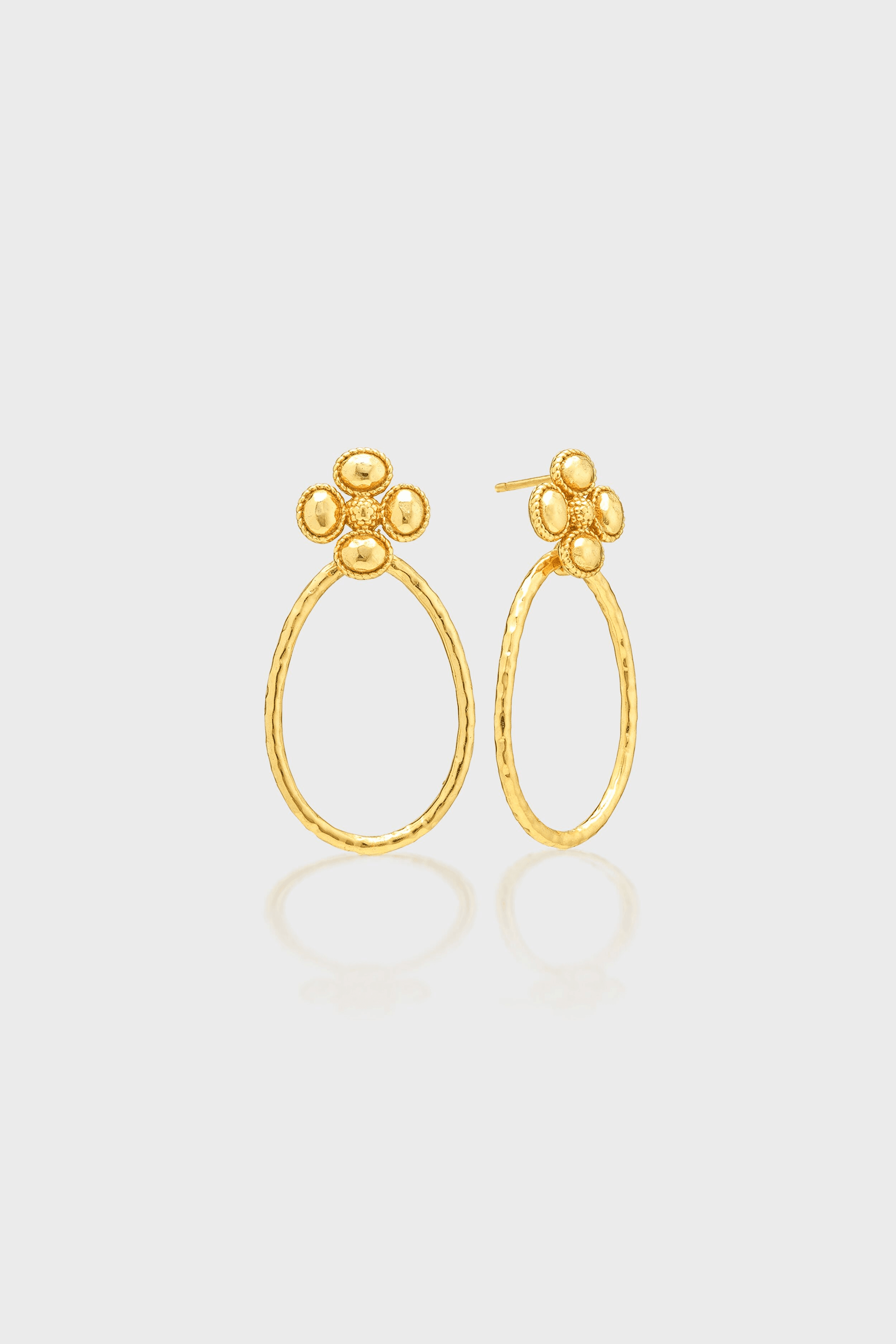 Berry Clover Teardrop Earrings - Gold - Image 1