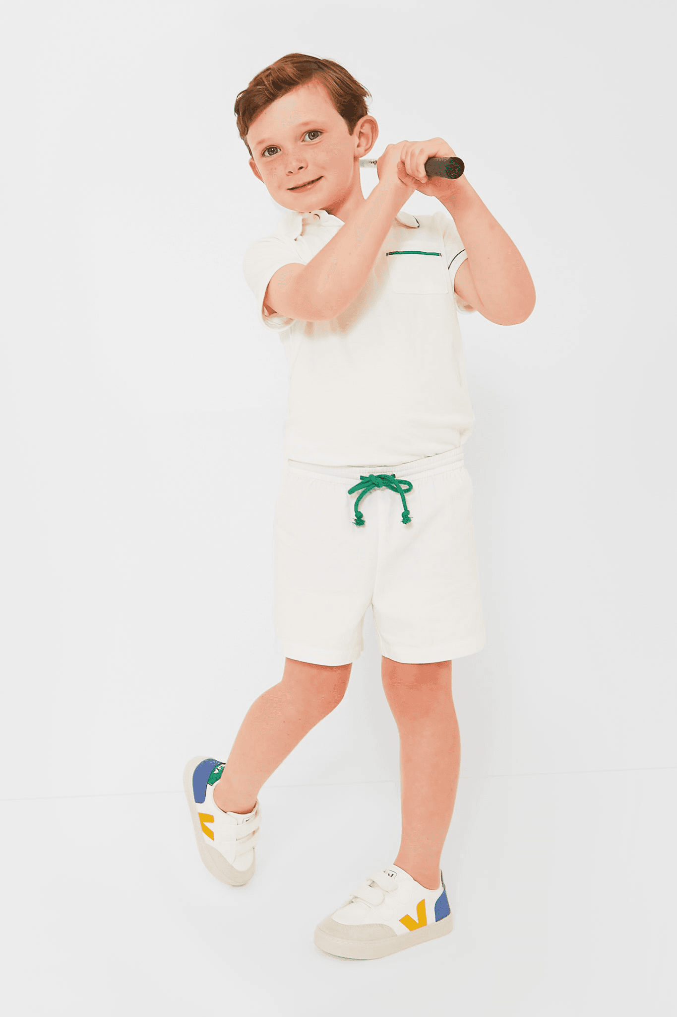 Exclusive Green Piping White Bingo Short - Image 1