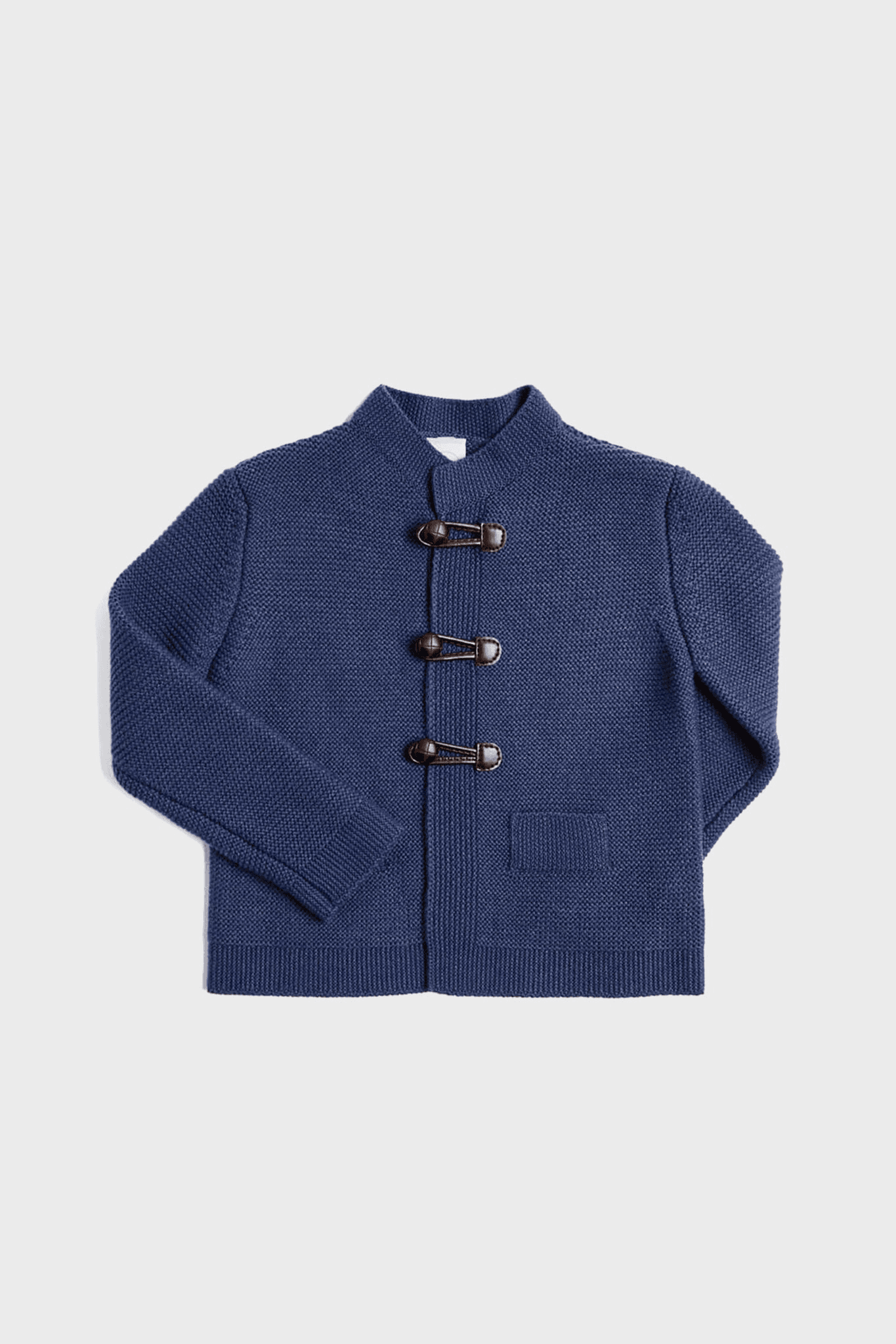 Toggle Fastening Knitted Cardigan in Blue - Image 1