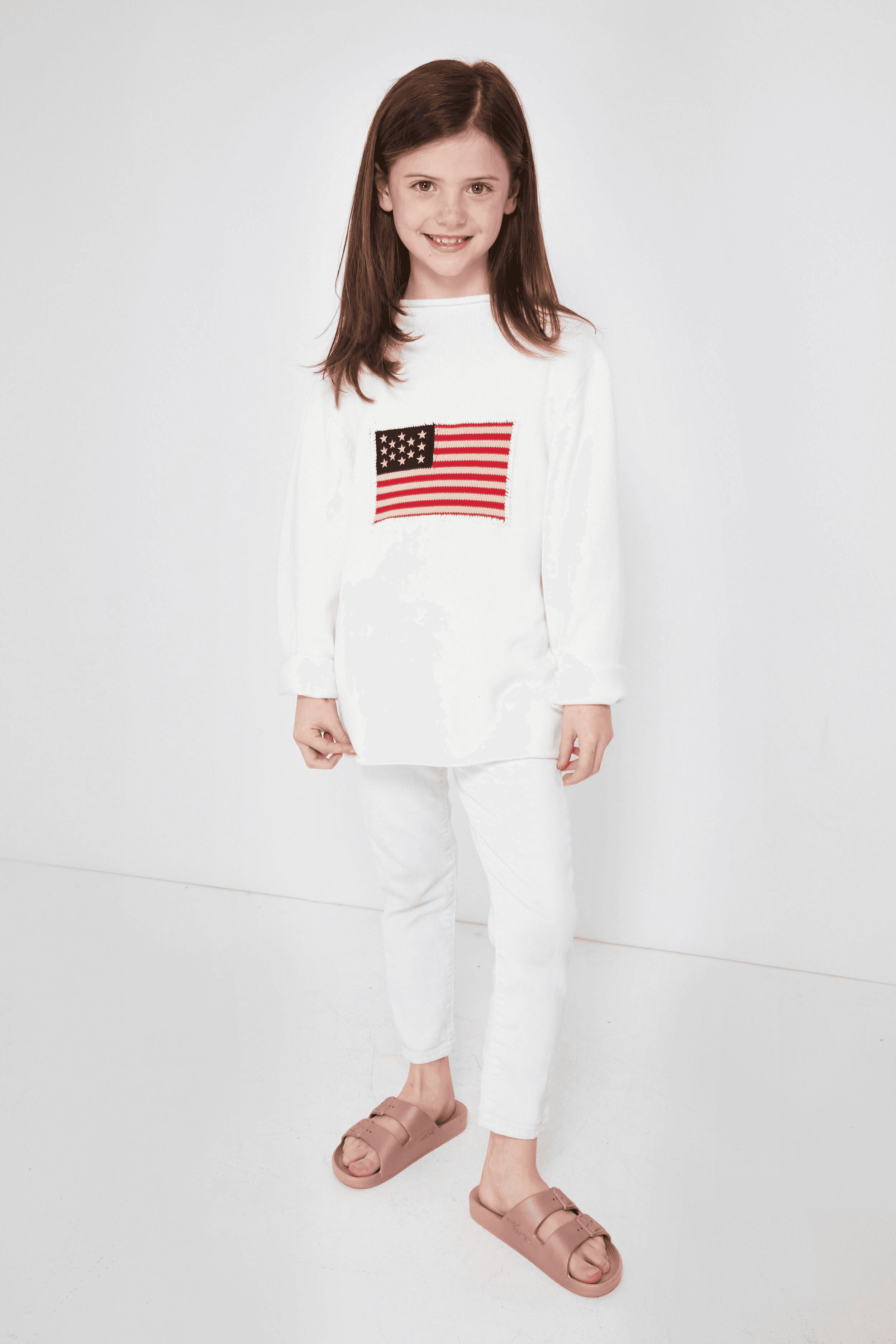 Kid's Ivory Americana Sweater - Image 1