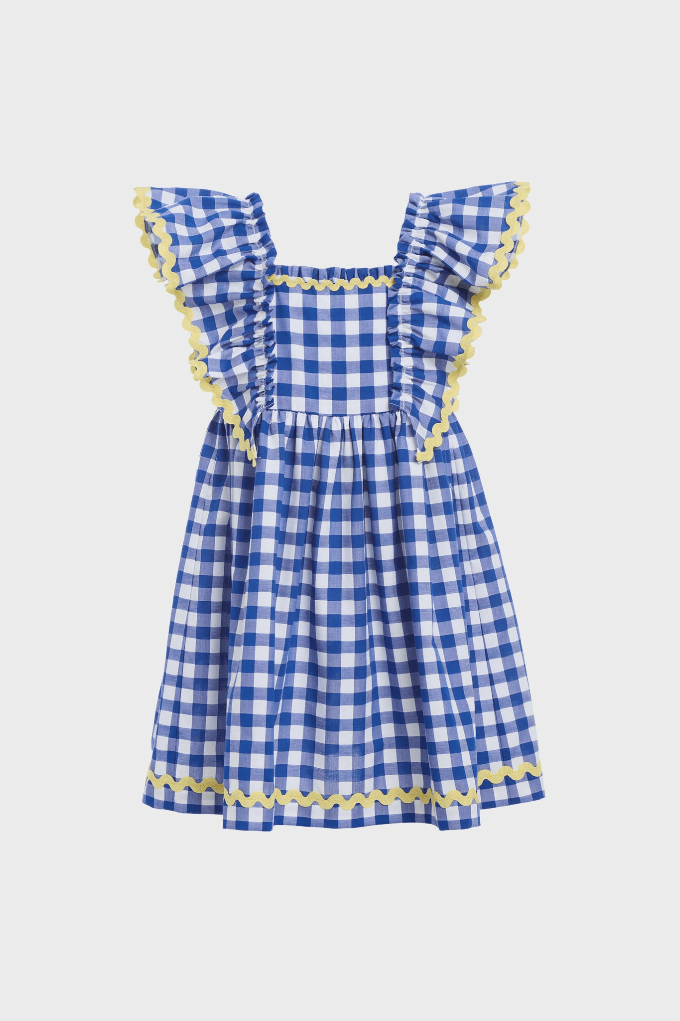 Neci Gingham Flutter Sleeve Dress - Image 1