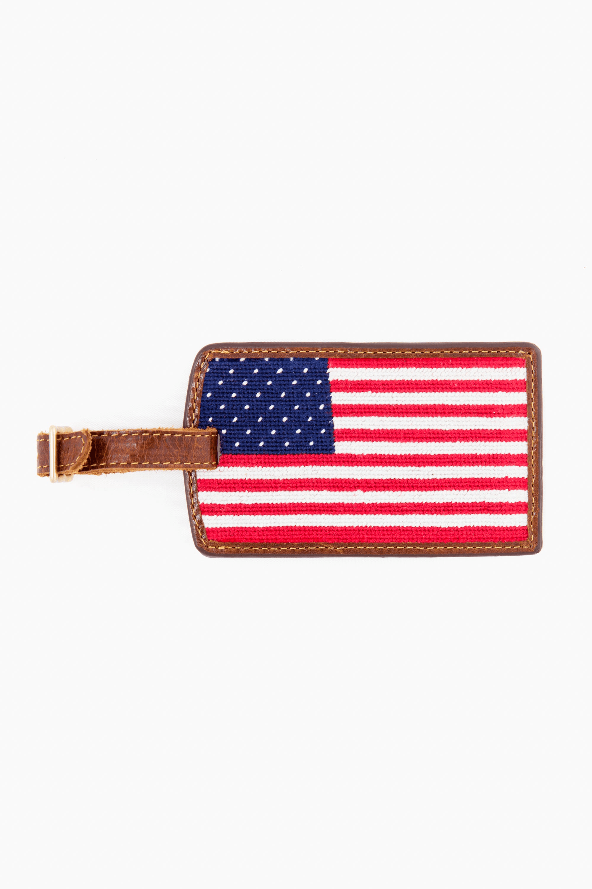 American Flag Needlepoint Luggage Tag - Image 1