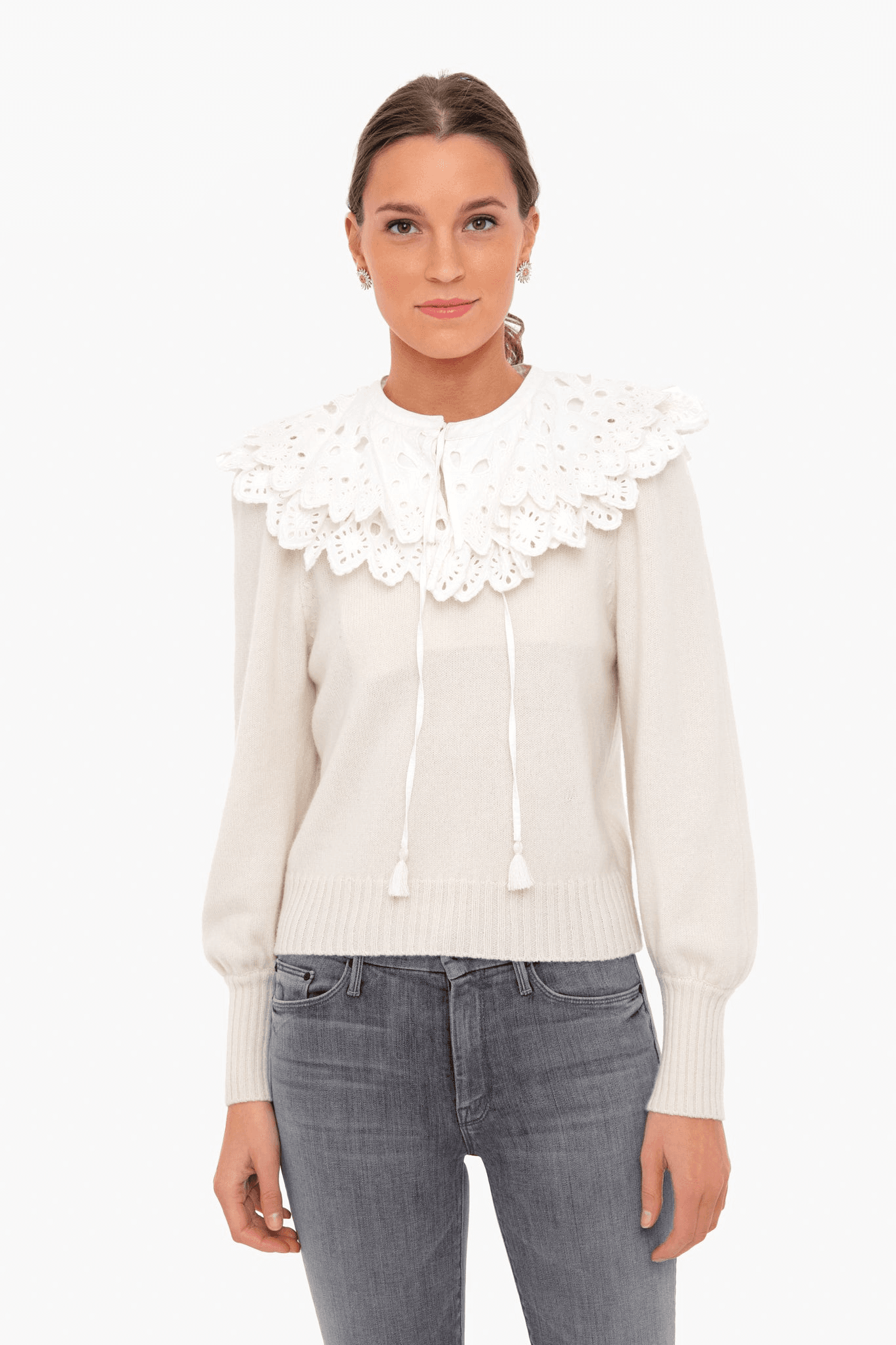 Hazel Eyelet Long Sleeve Sweater - Image 1