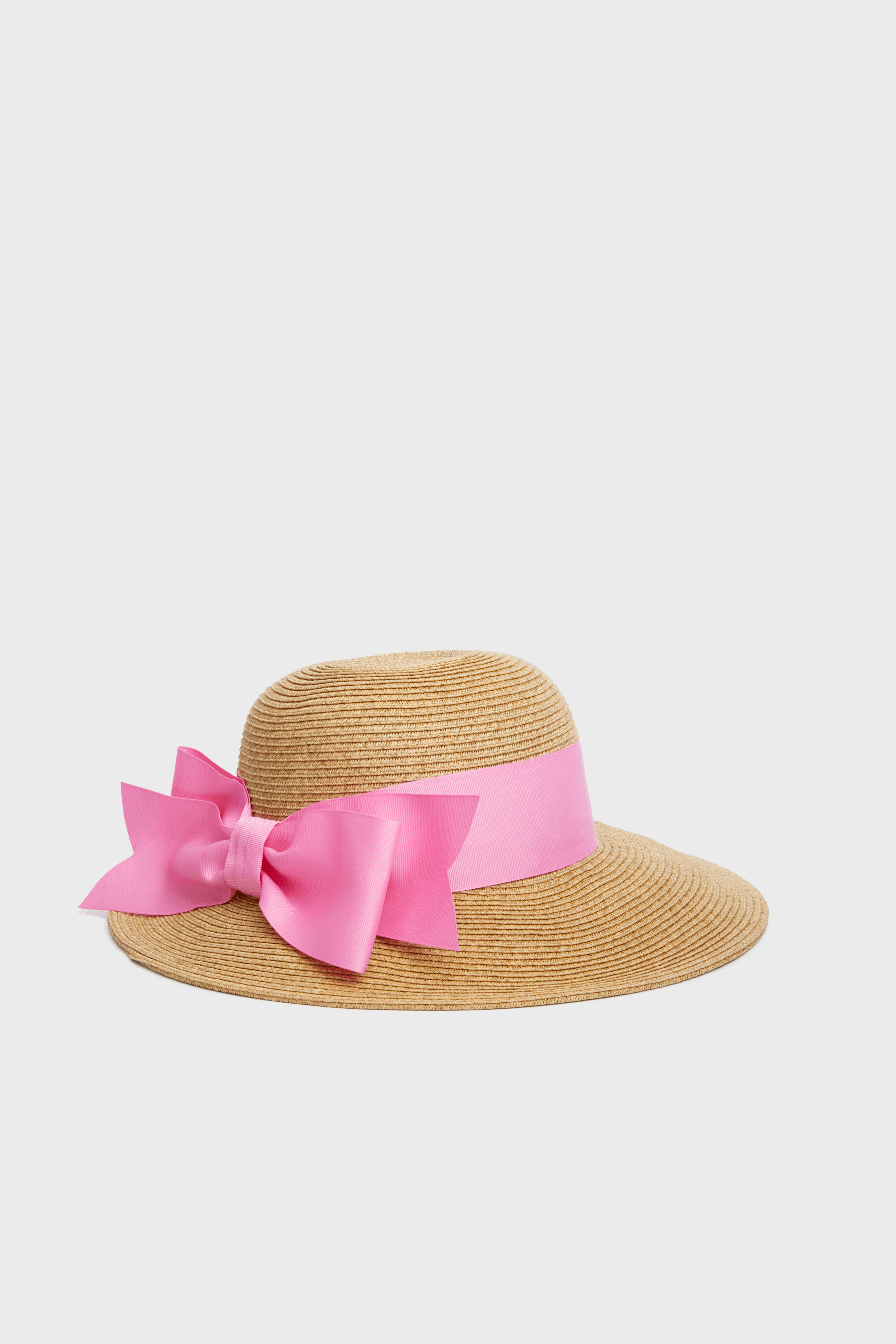 Exclusive Pink Packable Wide Bow Sunhat - Image 1