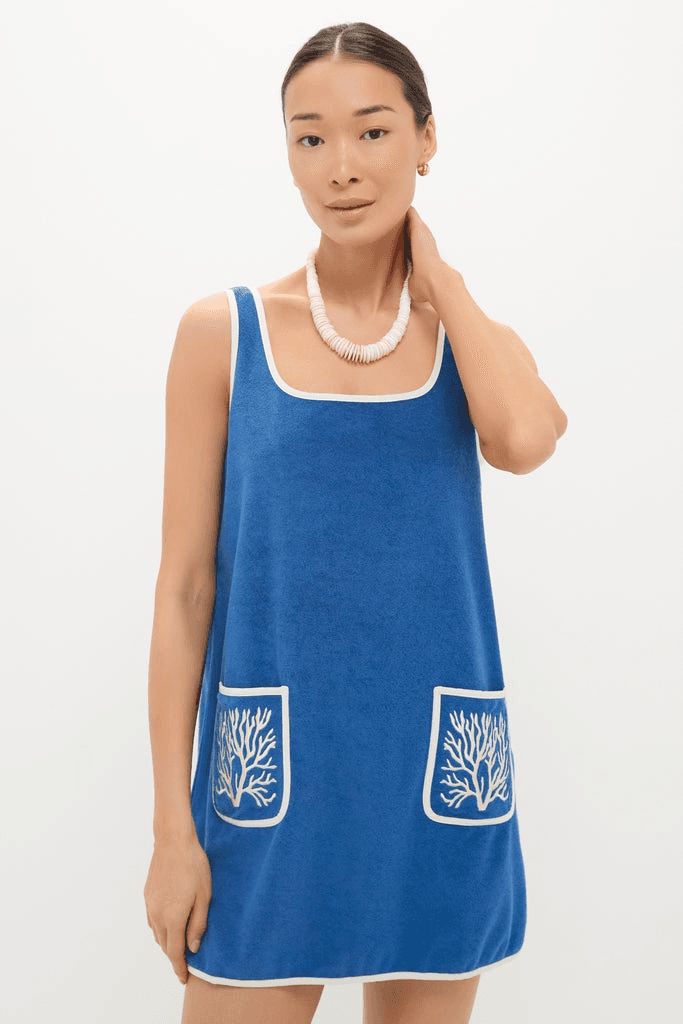 Embroidered Terrycloth Dress Coverup - Image 1