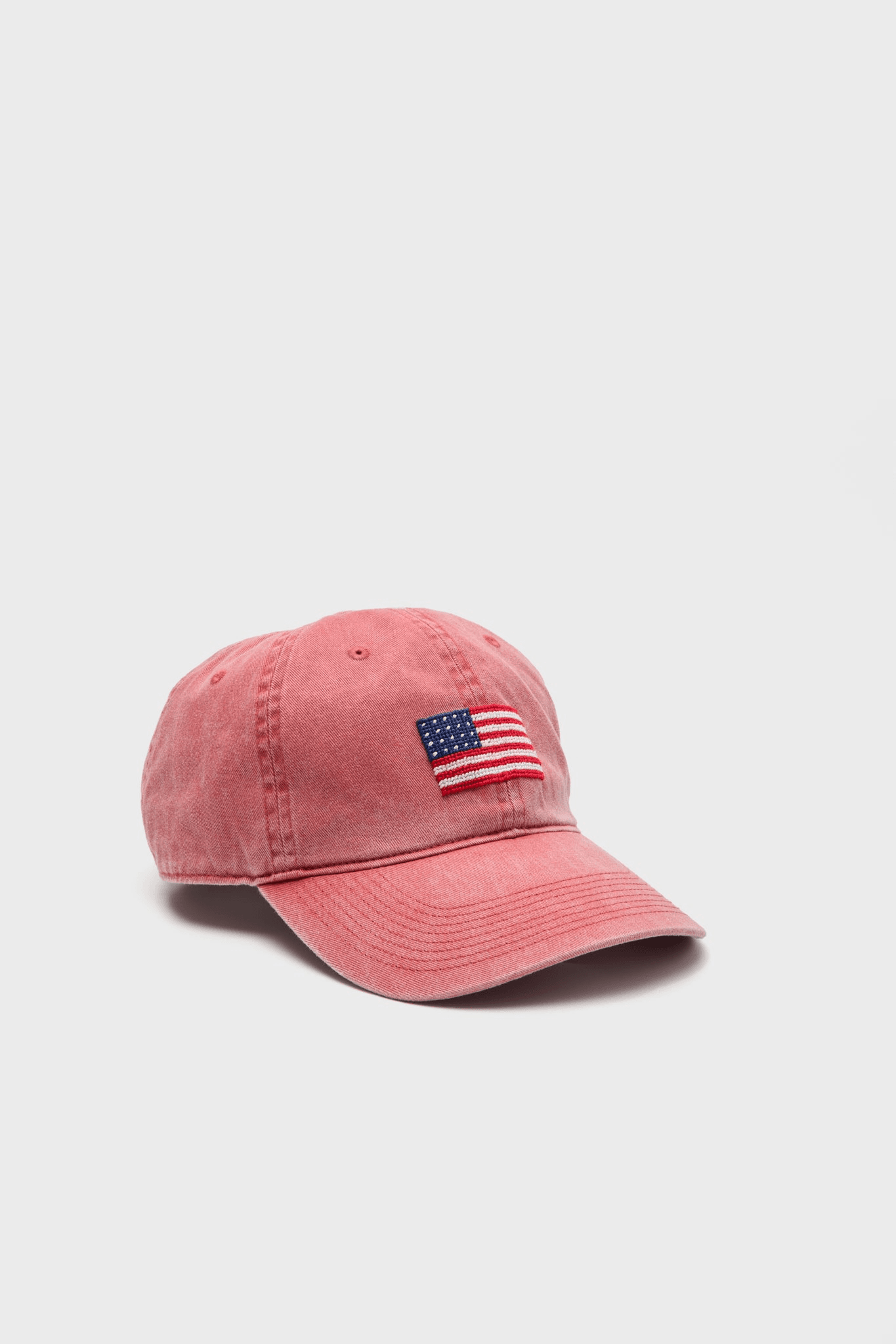 Nantucket Red American Flag Needlepoint Hat - Image 1