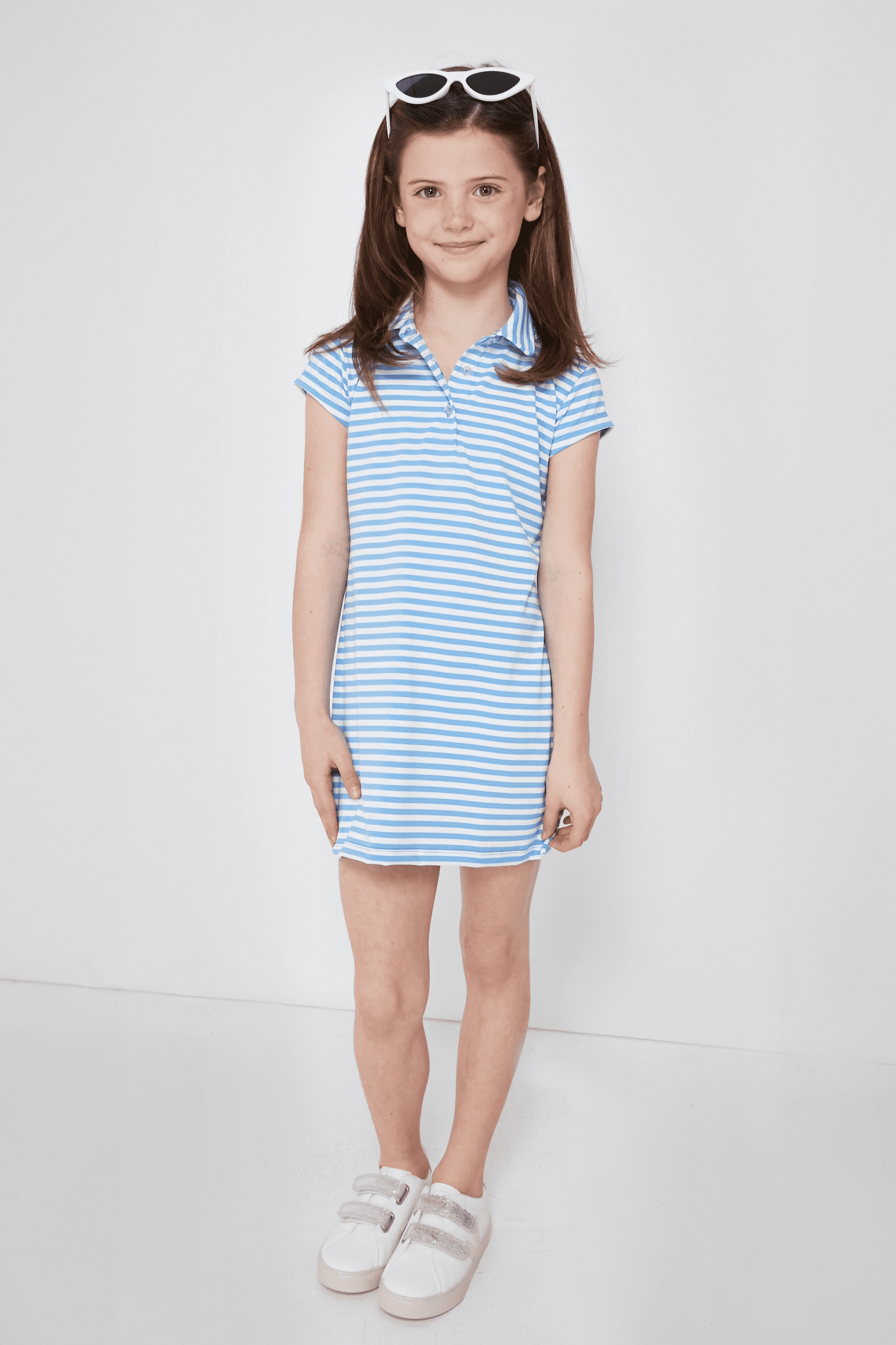 Girls Performance Polo Dress - Image 1