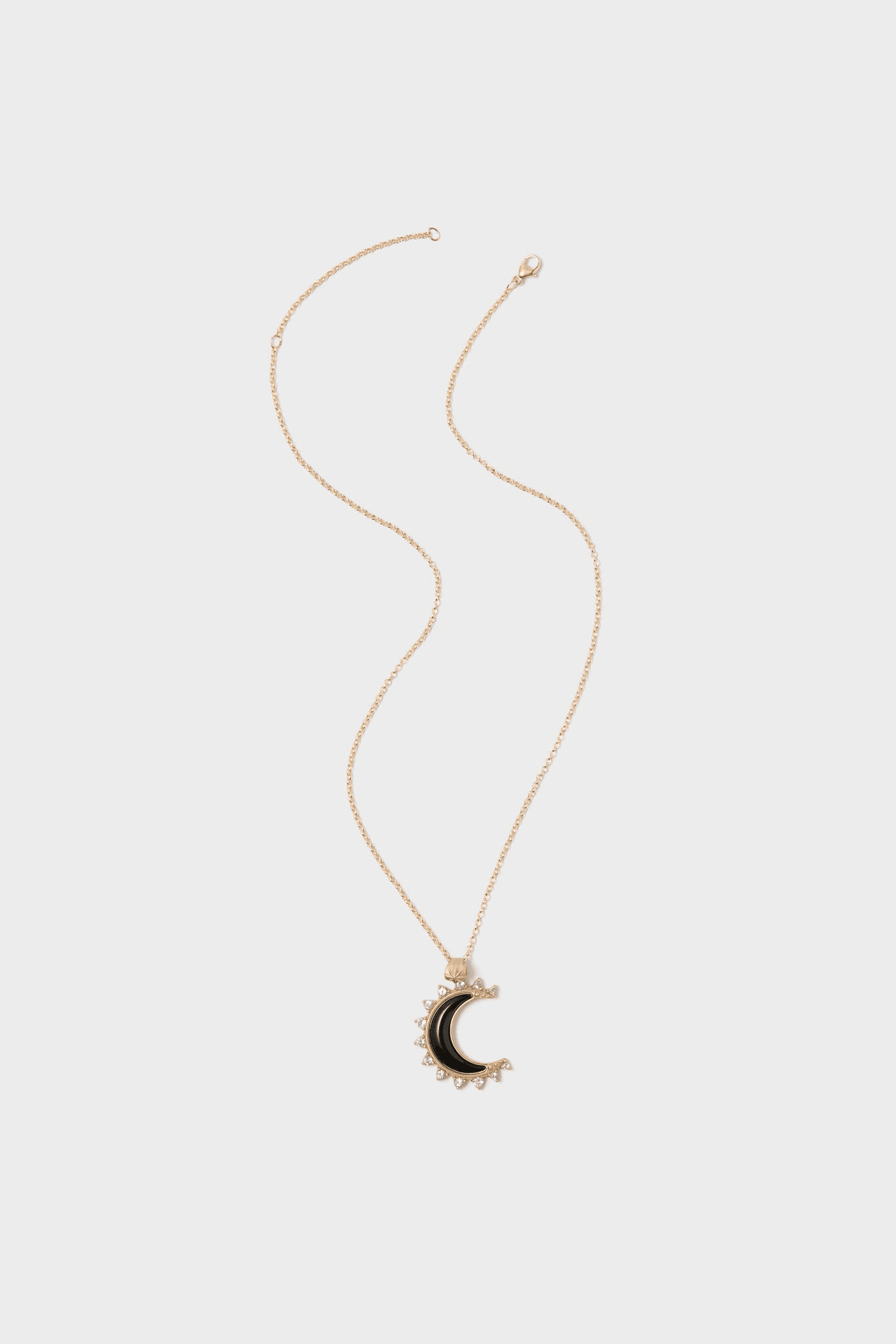 FOREVER Nightfall Onyx Crescent Moon Pendant - Image 1