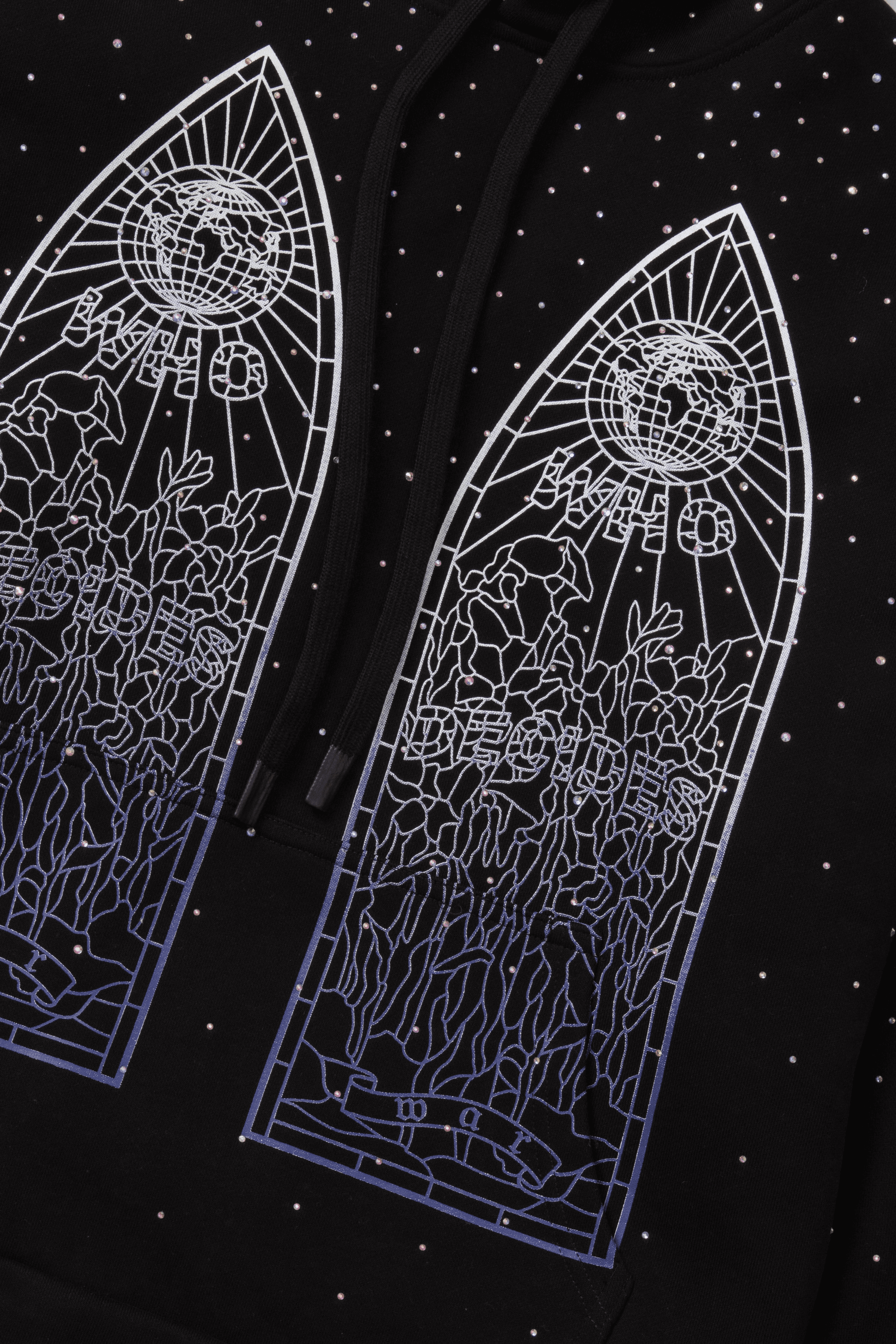 RHINESTONE HOODED PULLOVER - Image 1