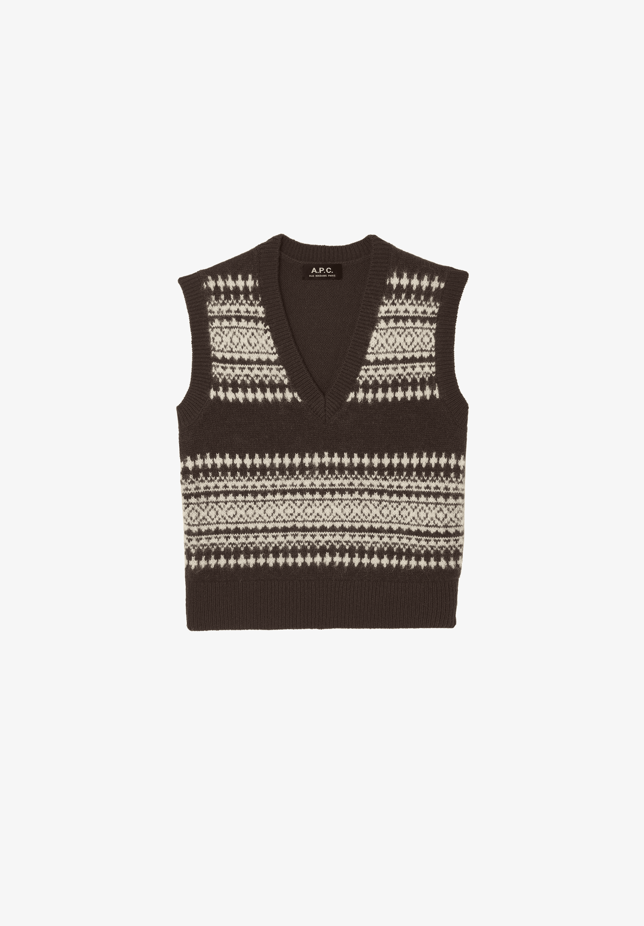 Jacquard sleeveless sweater - Image 1