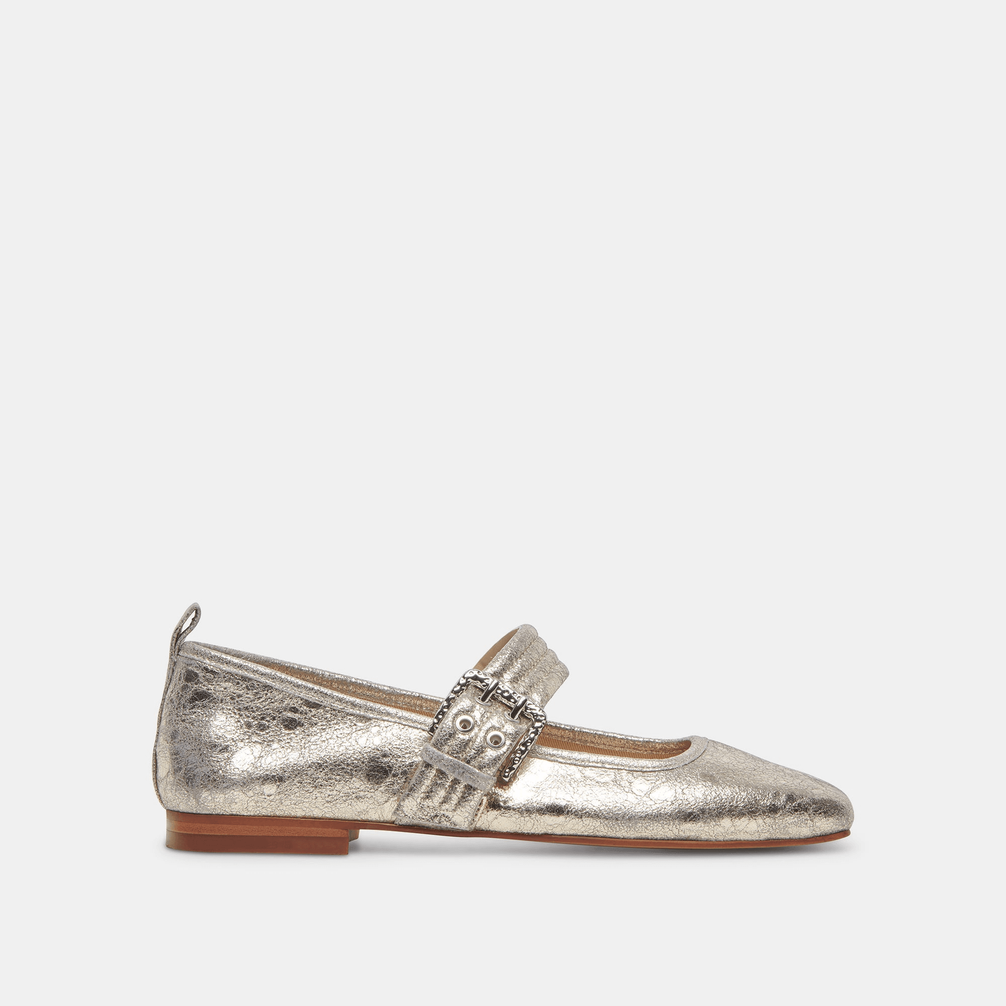 ARORA BALLET FLATS PLATINUM DISTRESSED LEATHER - re:vita - Image 1