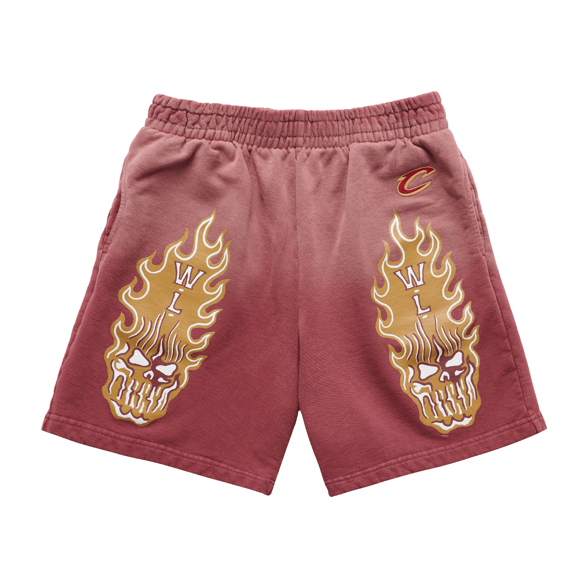 Cleveland Cavaliers Flaming Skull Shorts - Image 1