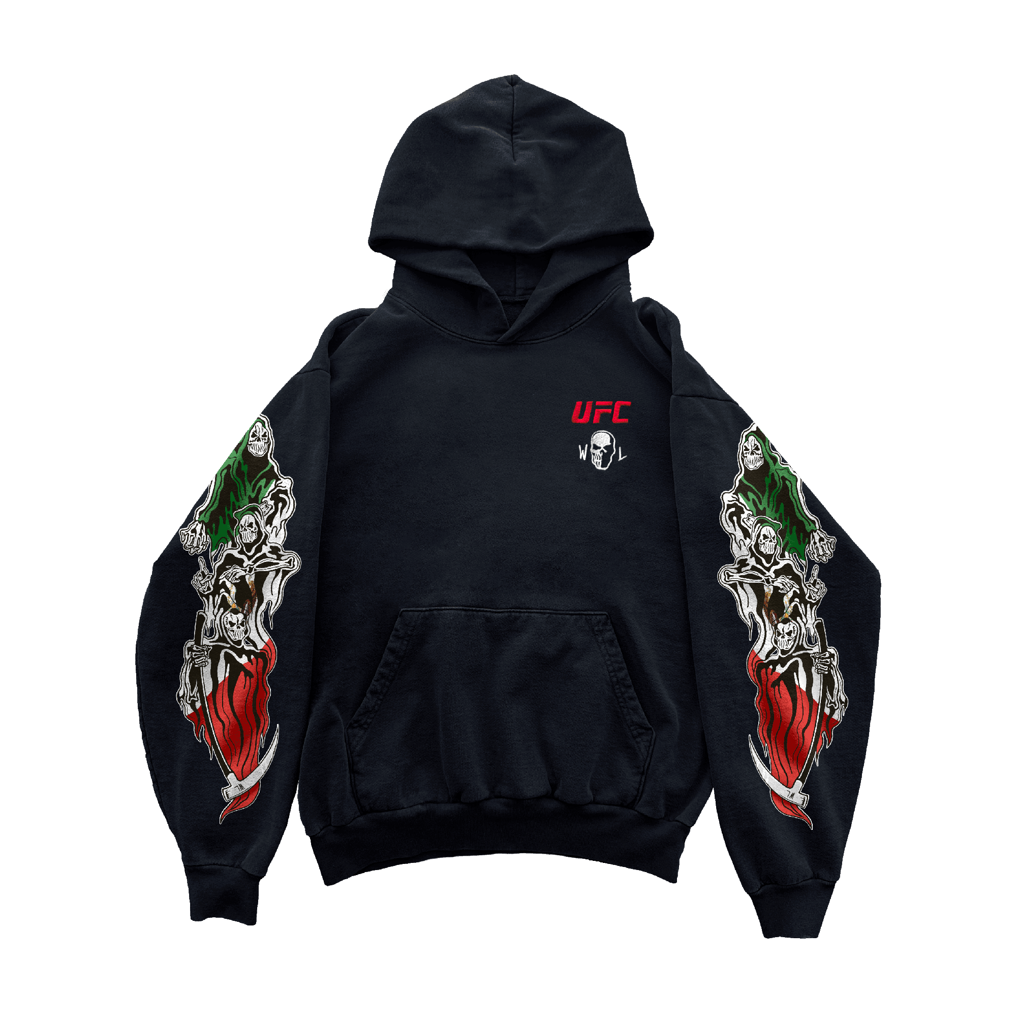 UFC Mexico Three Reapers Hoodie - Black - Image 1