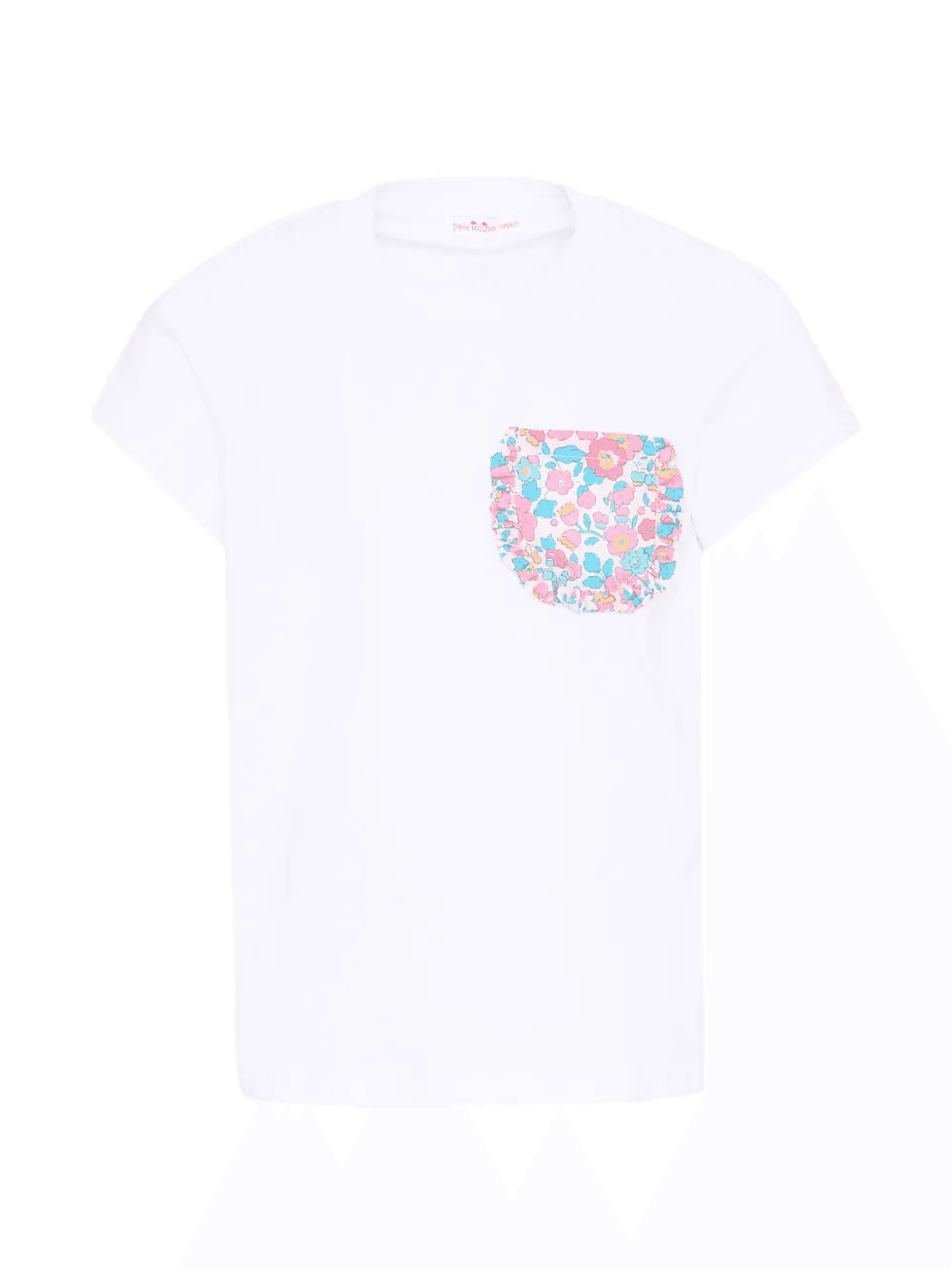 ruffled floral-pocket T-shirt - Image 1