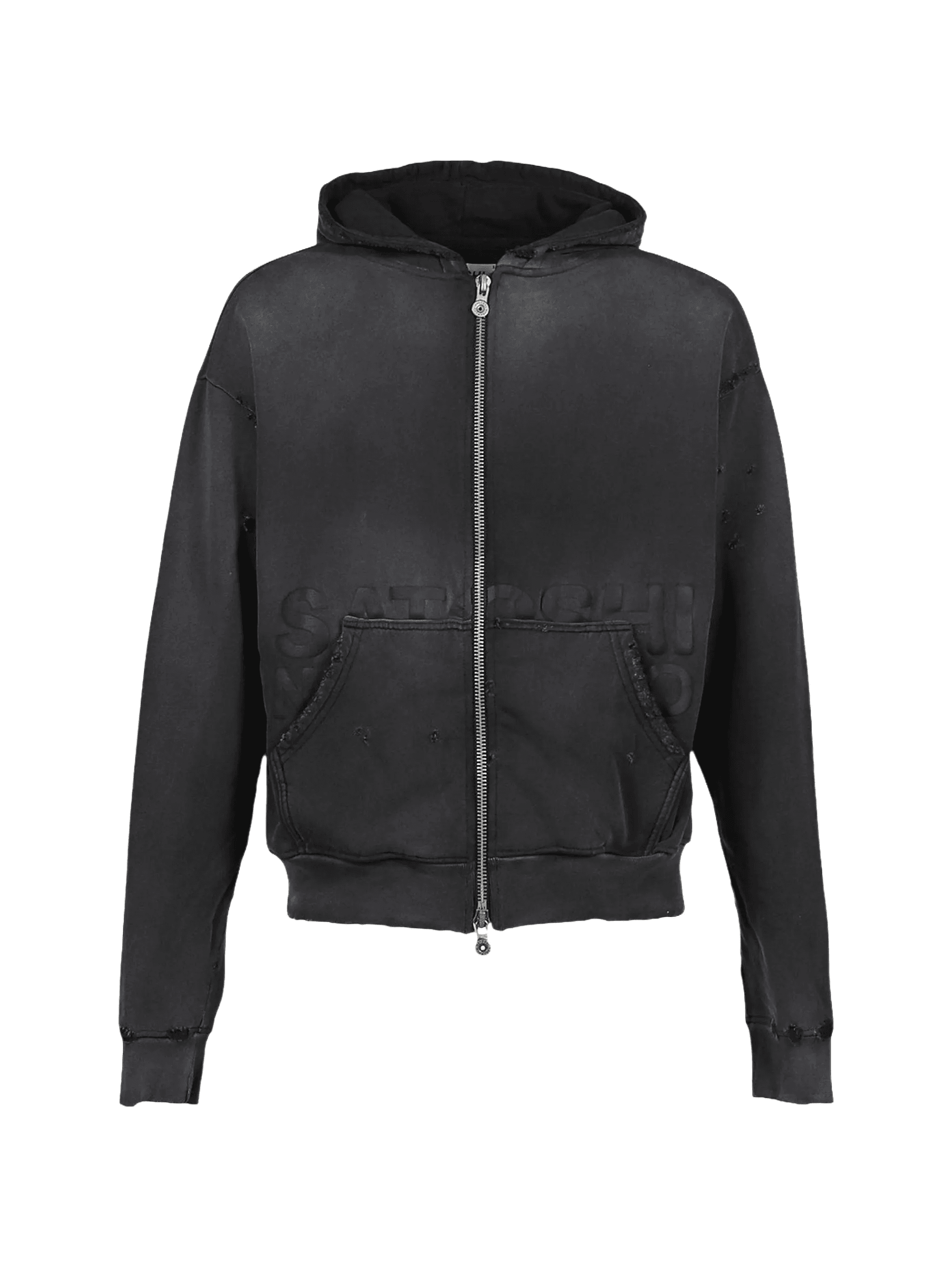 Elliott distressed logo zip hoodie - Image 1