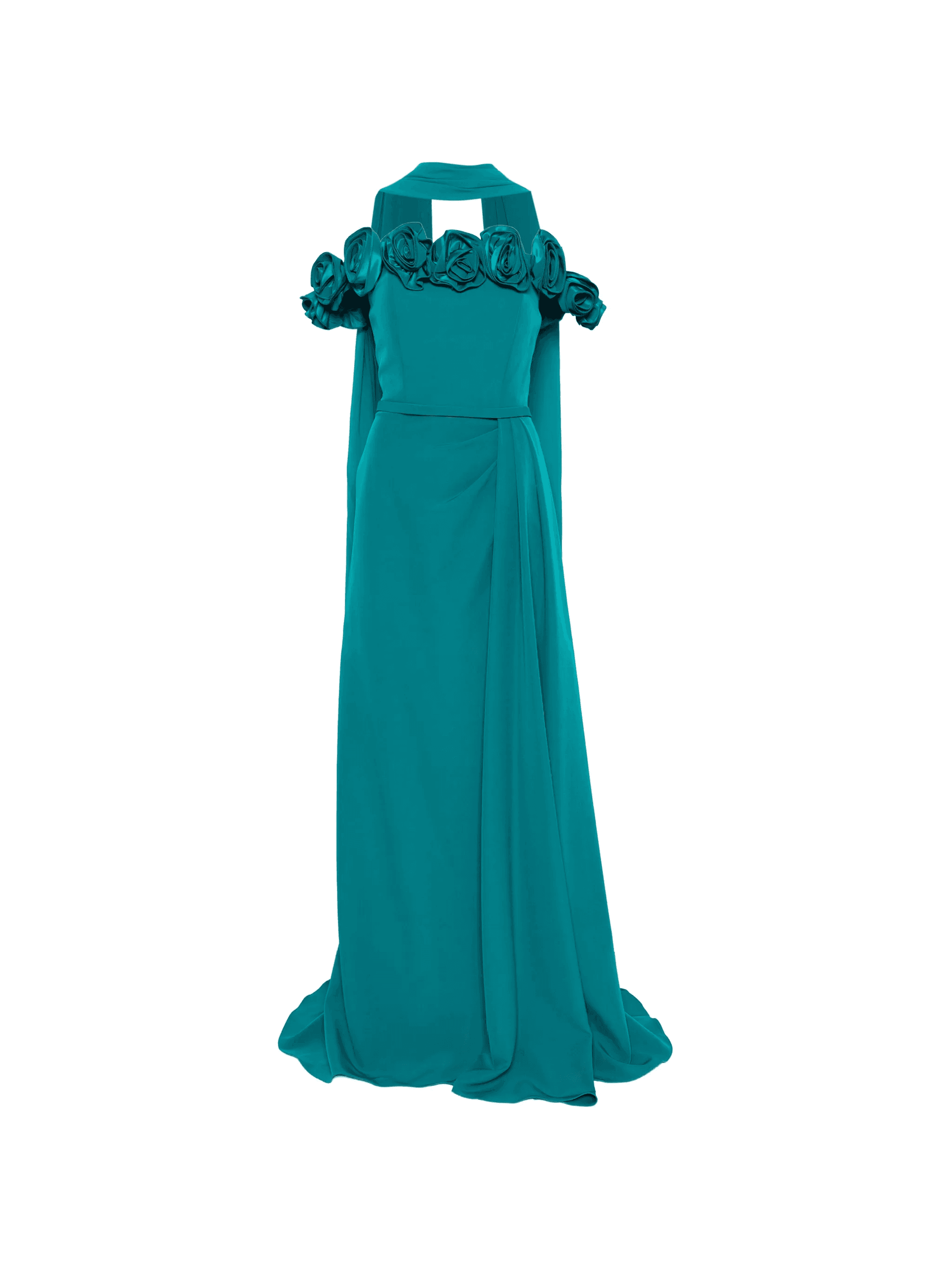 floral-appliqué maxi dress - Image 1