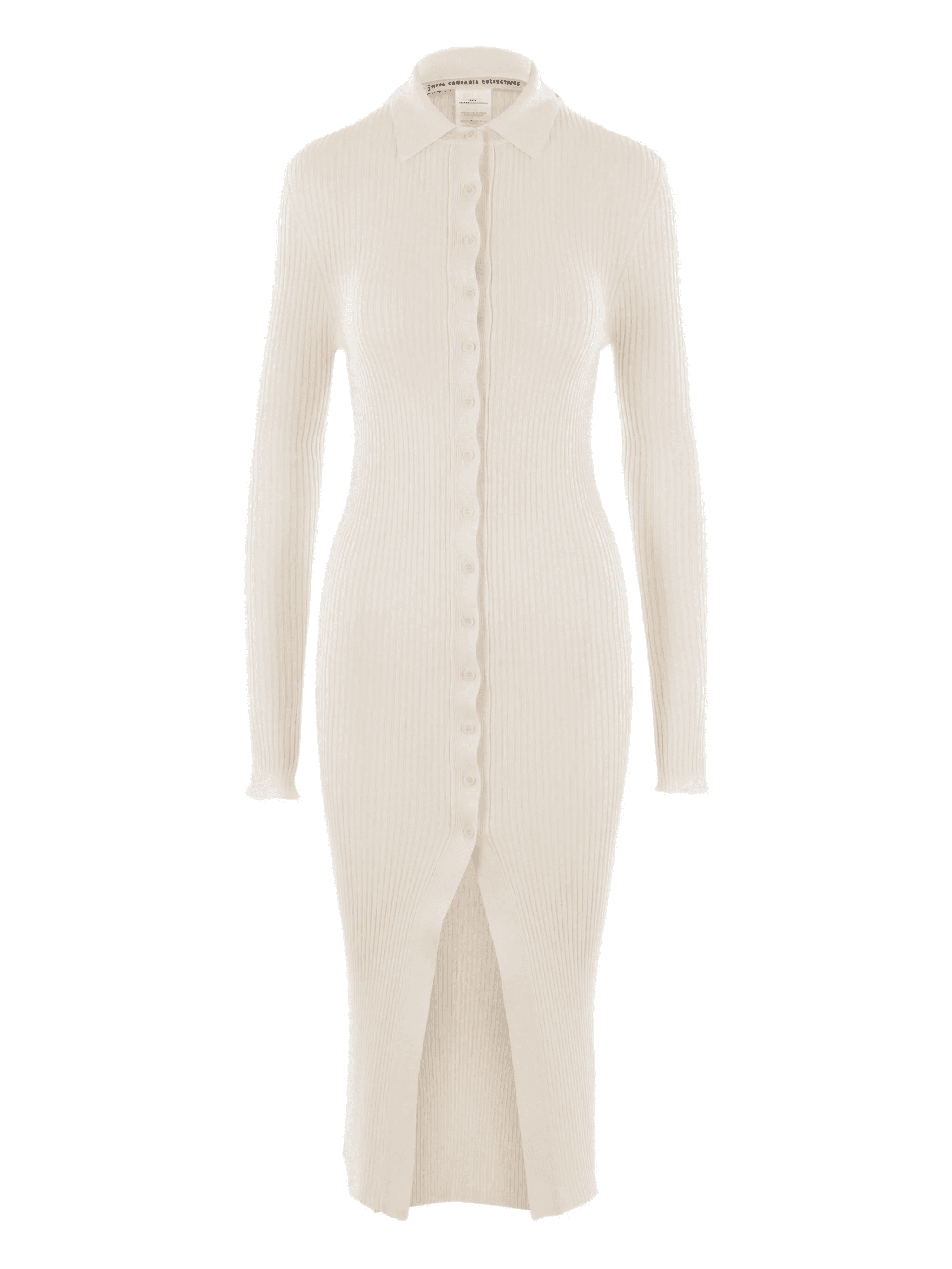 rib-knit button midi dress - Image 1