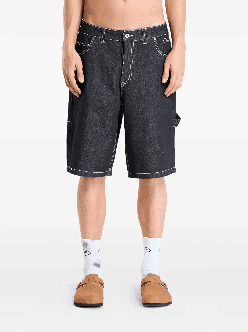 denim utility shorts - Image 1