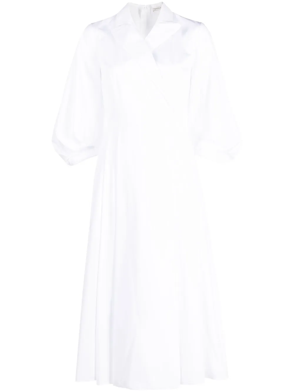 peak-lapels cotton midi dress - Image 1