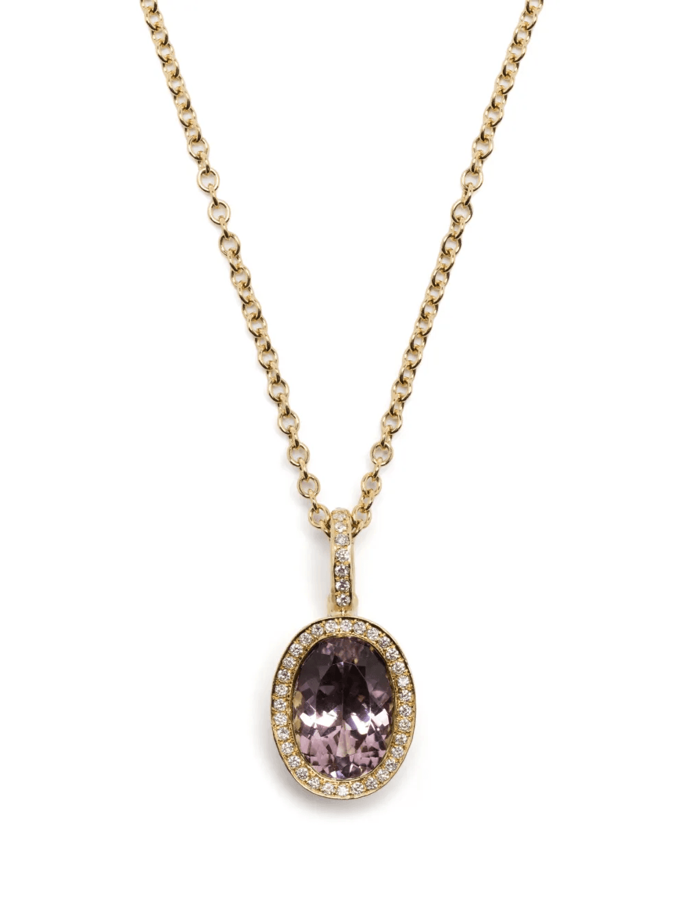 18kt yellow gold tourmaline and diamond necklace - Image 1
