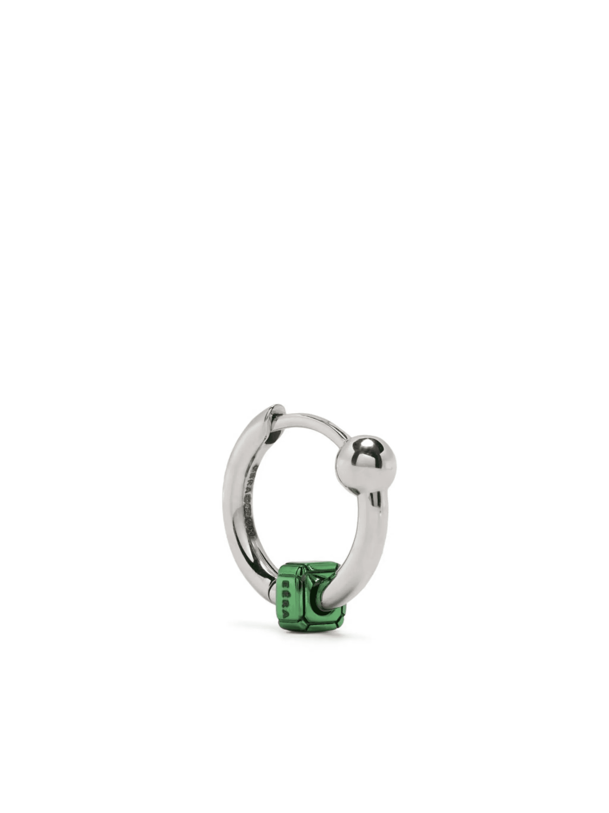 18kt white gold Square mini hoop earring - Image 1